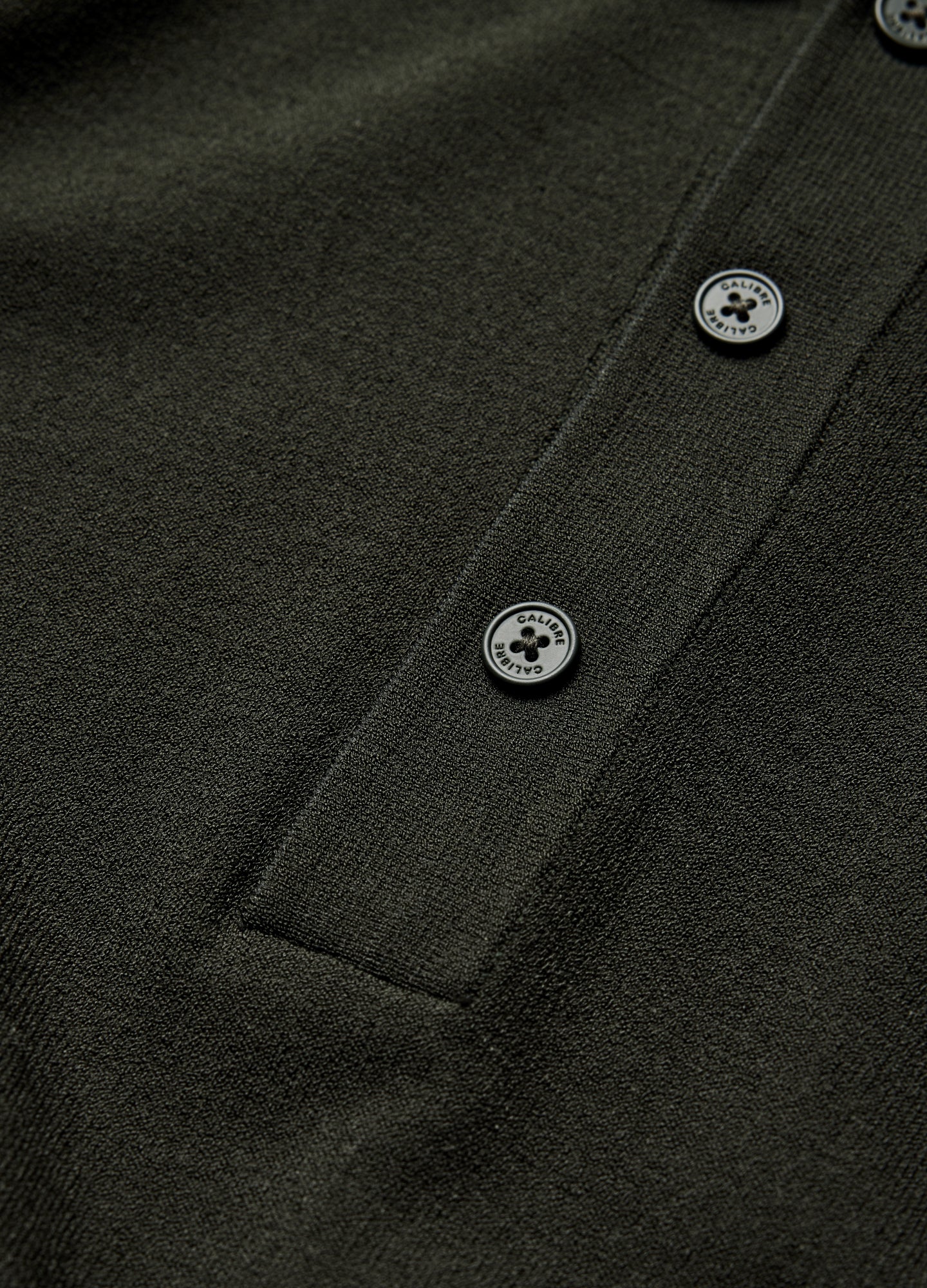 Long Sleeved Tech Knit Polo Army Green