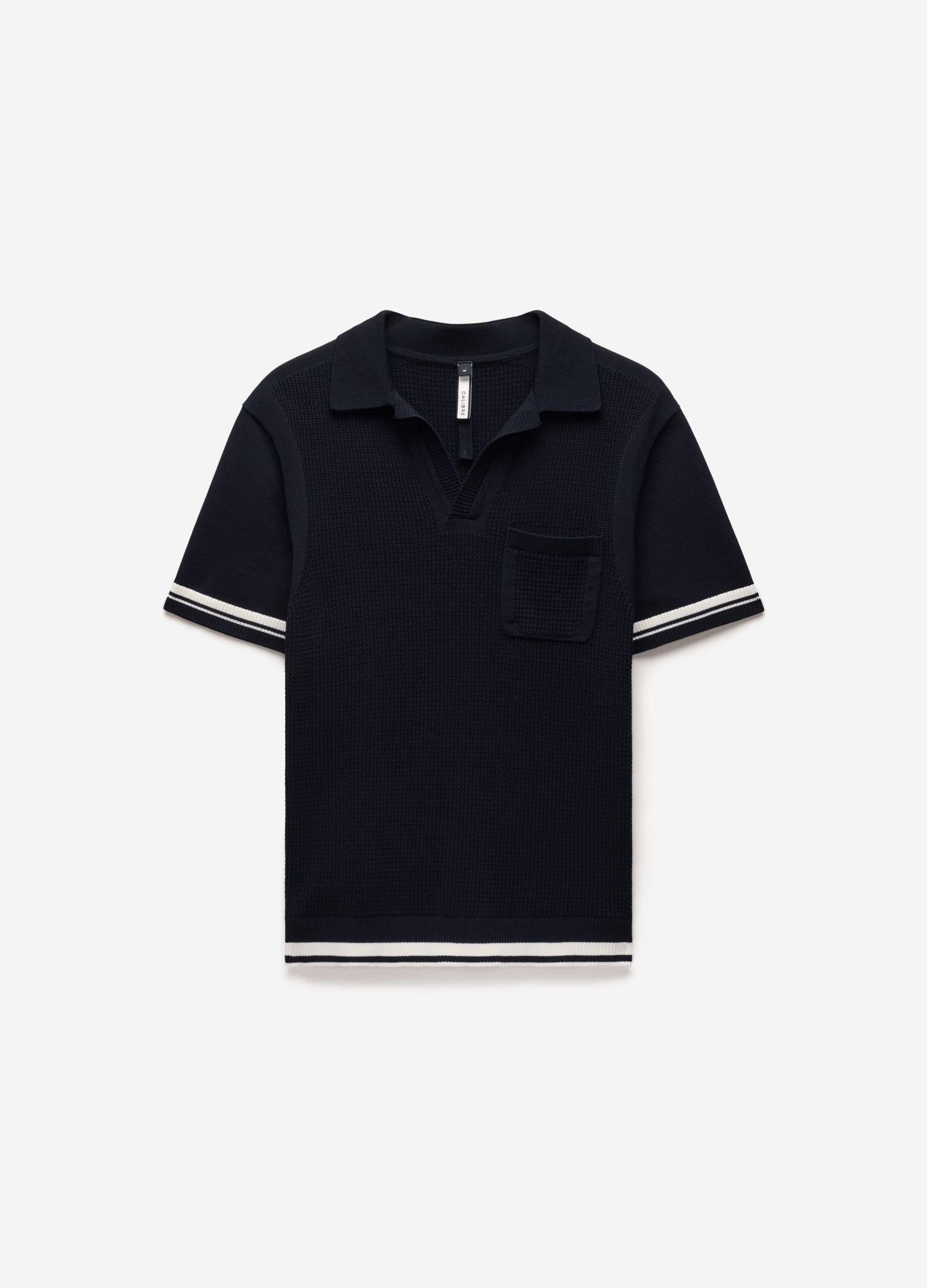 Textured Knit Polo Navy