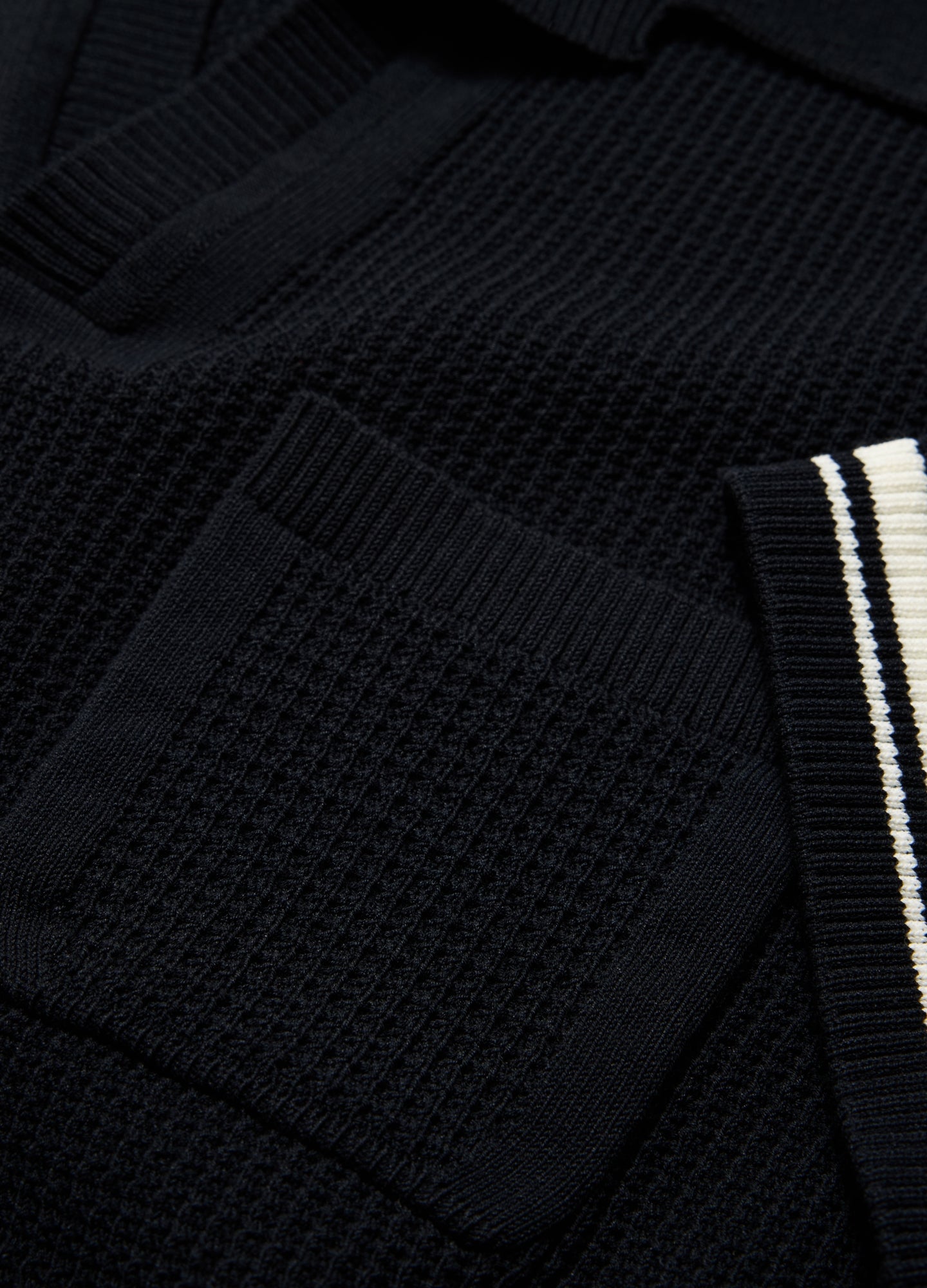 Textured Knit Polo Navy