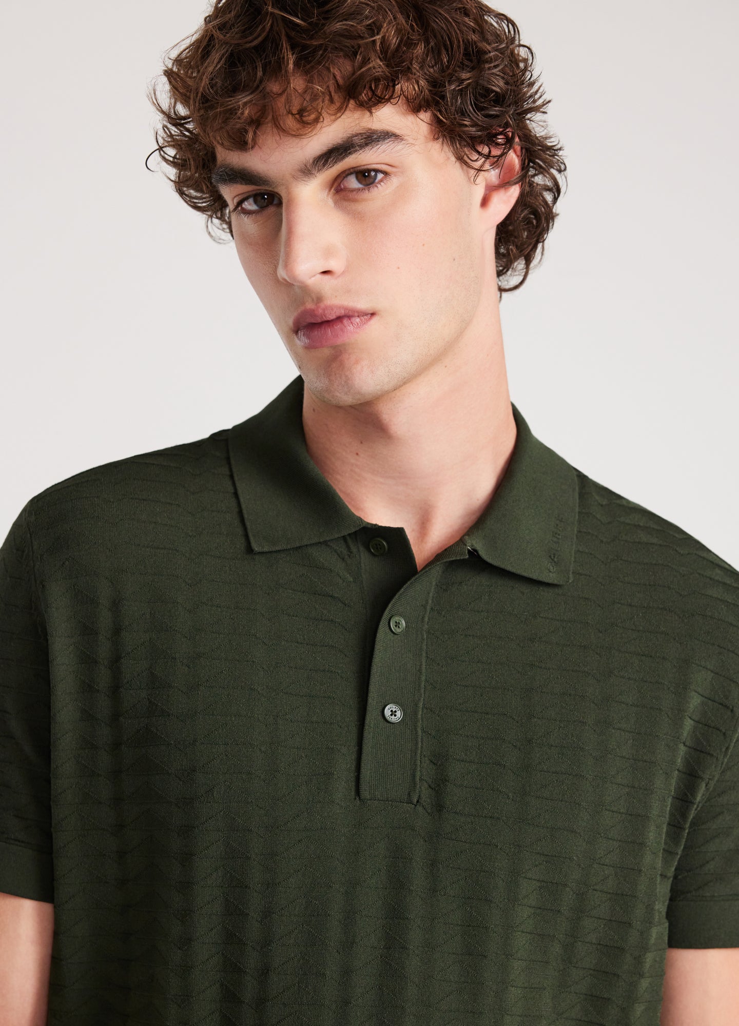 Triangle Knit Polo Pine Green