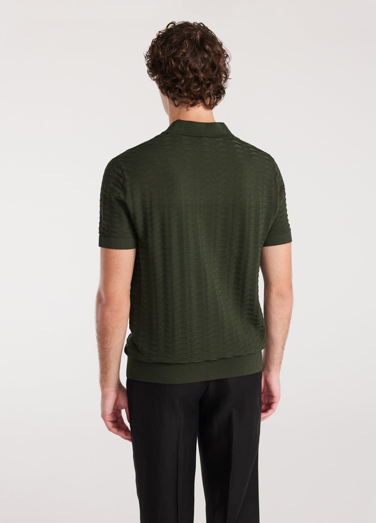 Triangle Knit Polo Pine Green