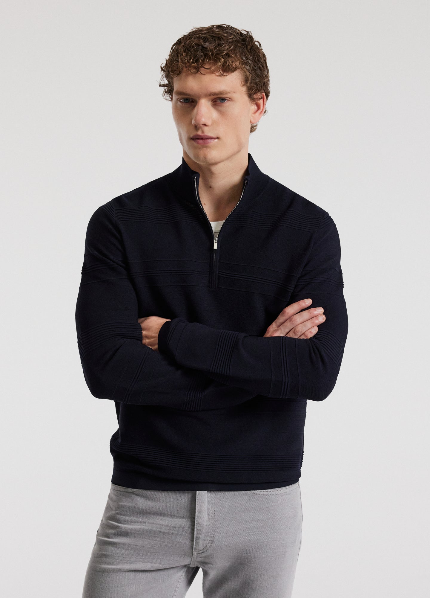 Quarter Zip Sweater Navy