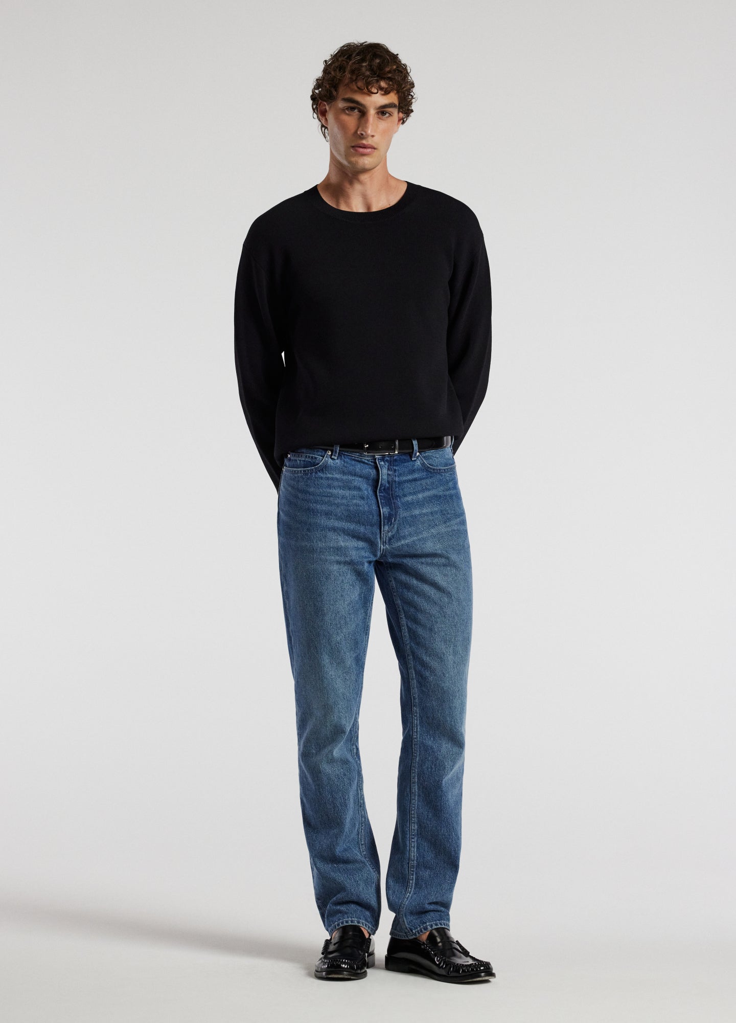 Relaxed Crew Neck Sweater Black