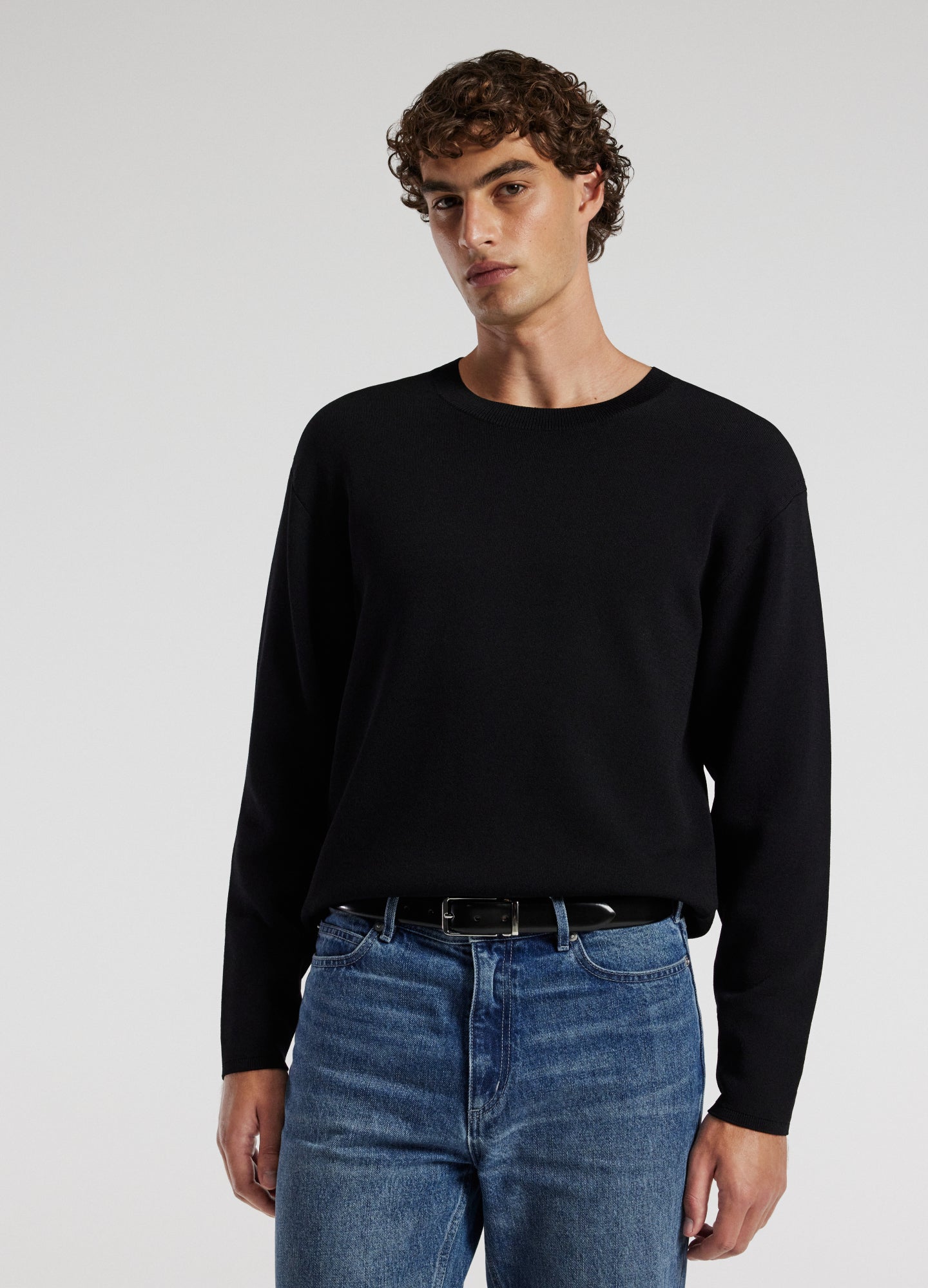 Relaxed Crew Neck Sweater Black