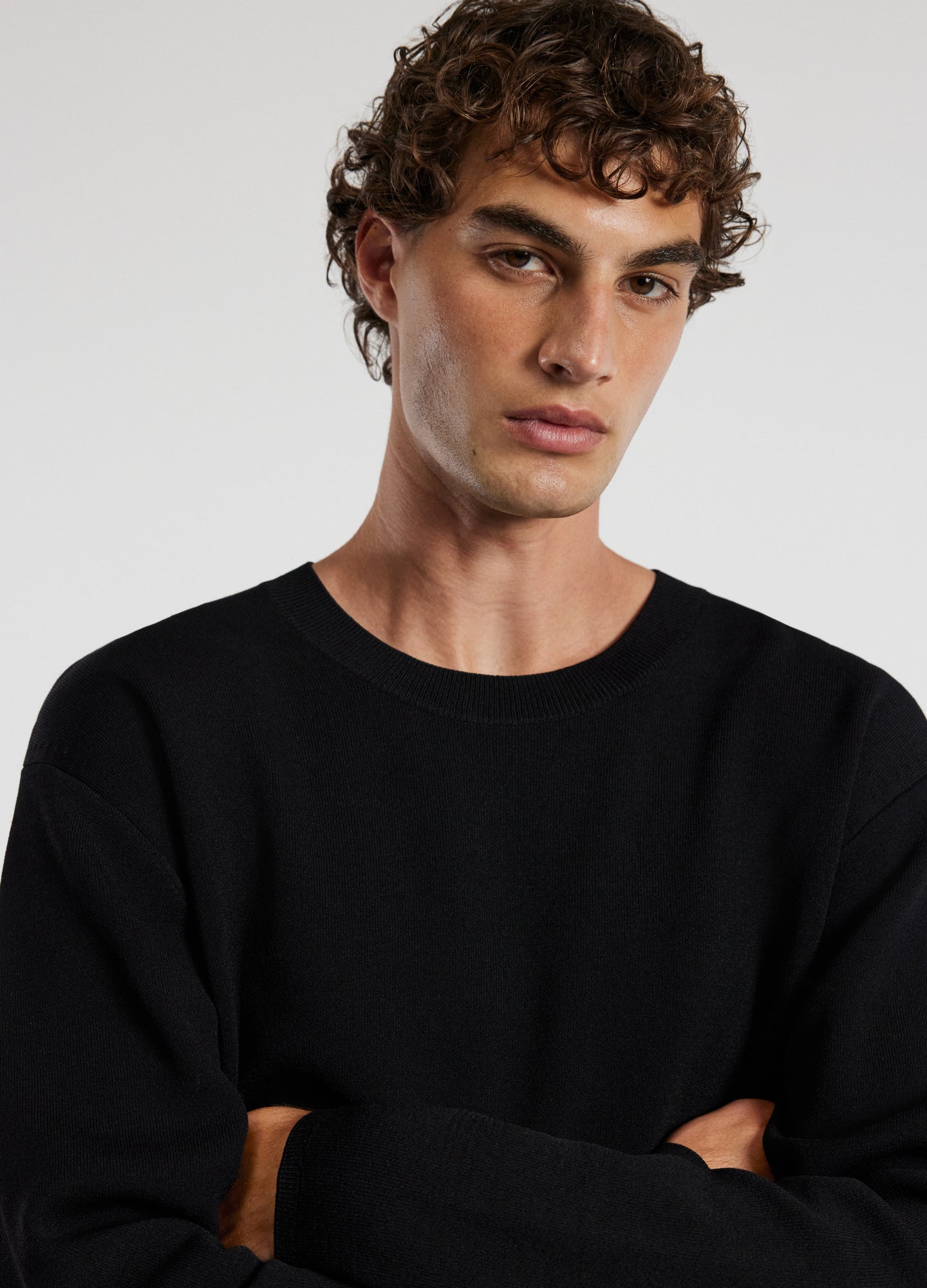 Relaxed Crew Neck Sweater Black