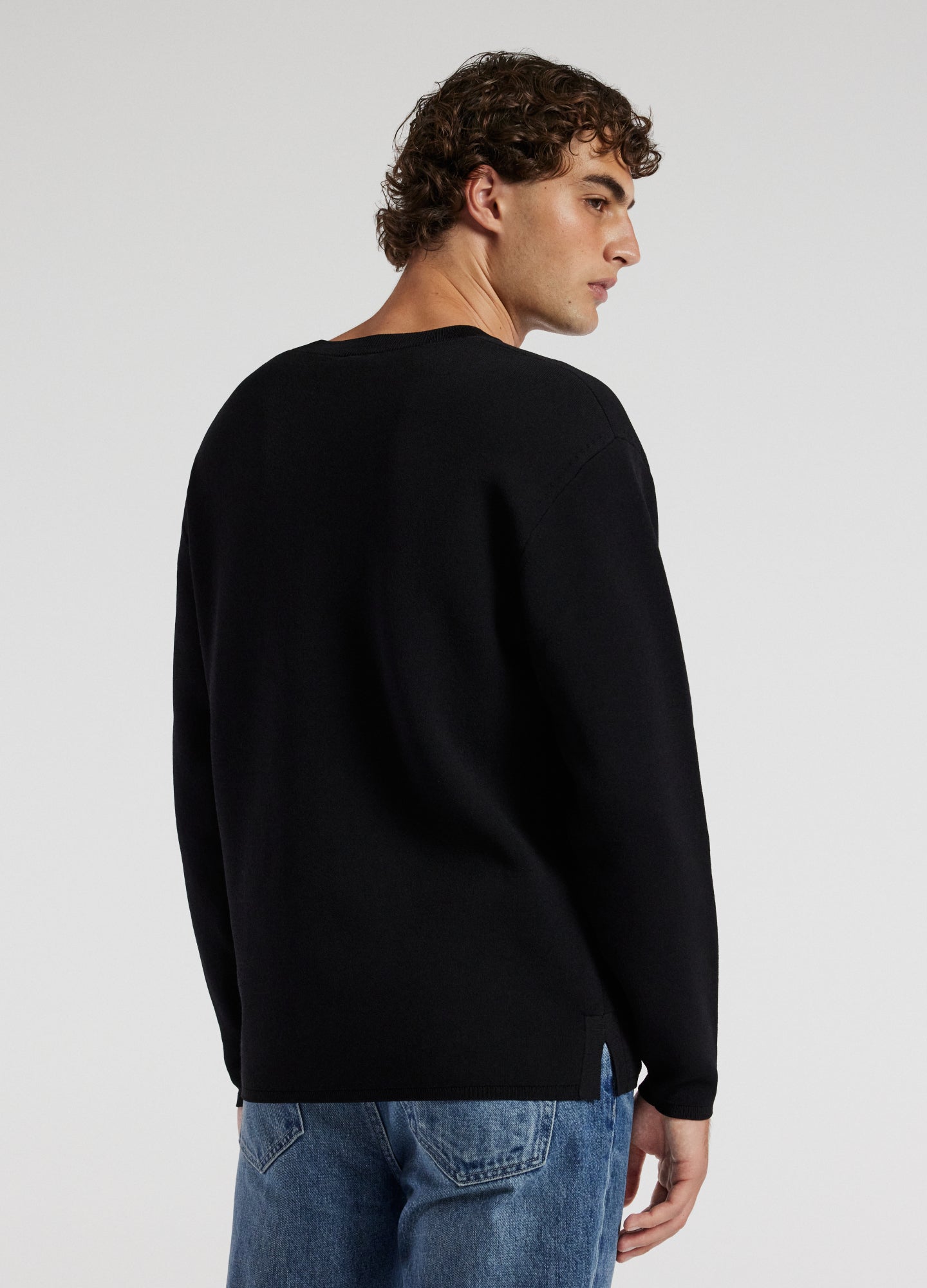 Relaxed Crew Neck Sweater Black