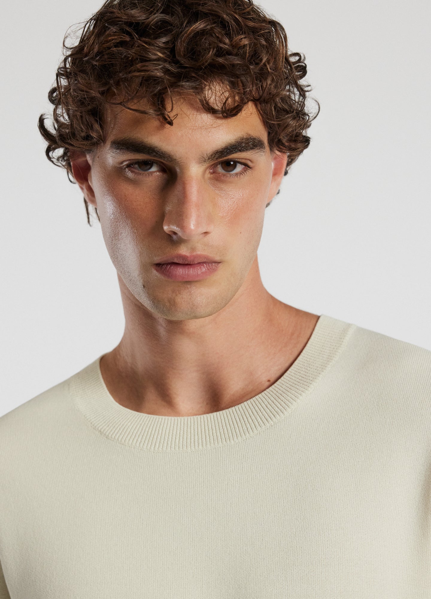 Relaxed Crew Neck Sweater Bone