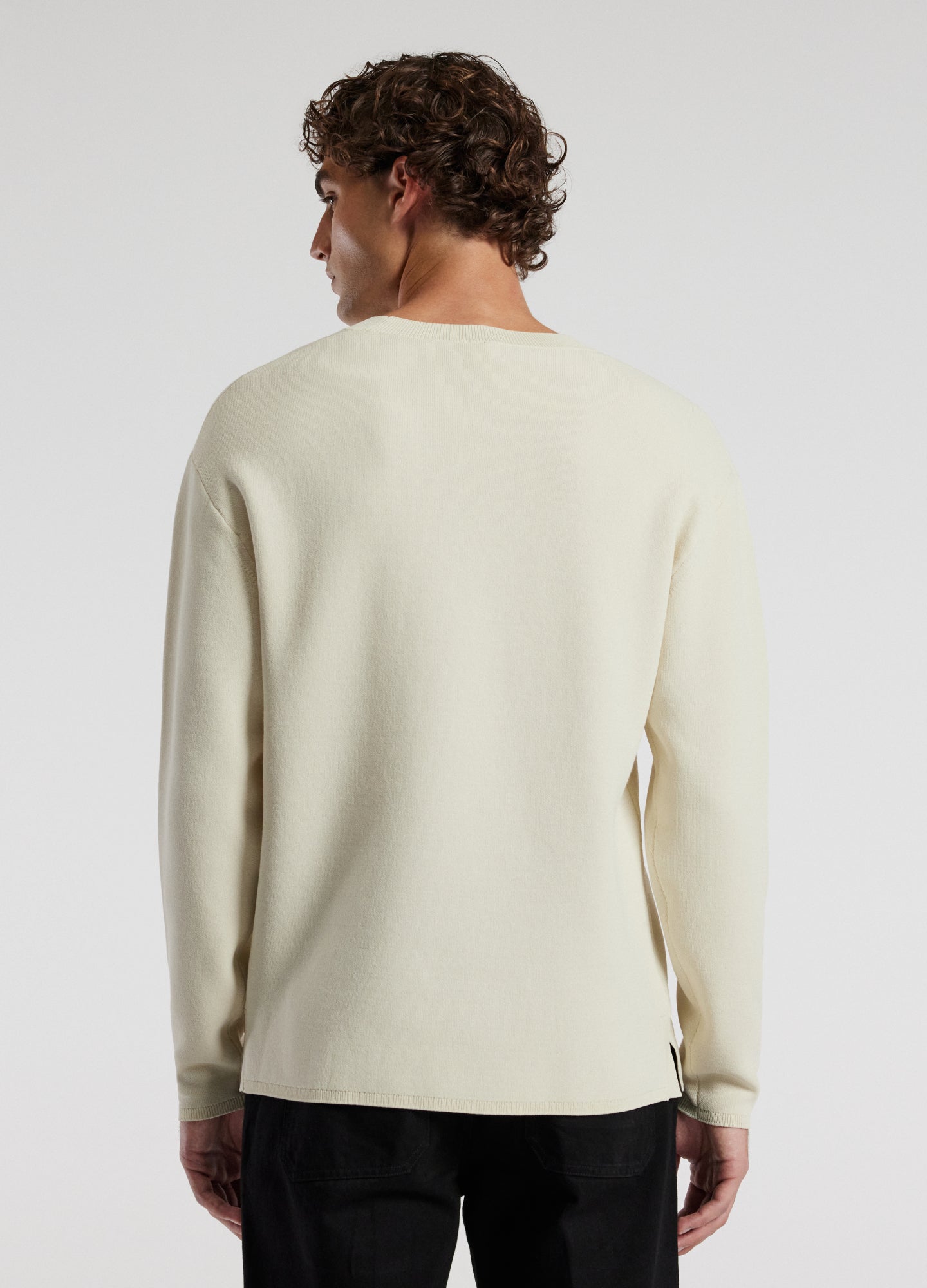 Relaxed Crew Neck Sweater Bone
