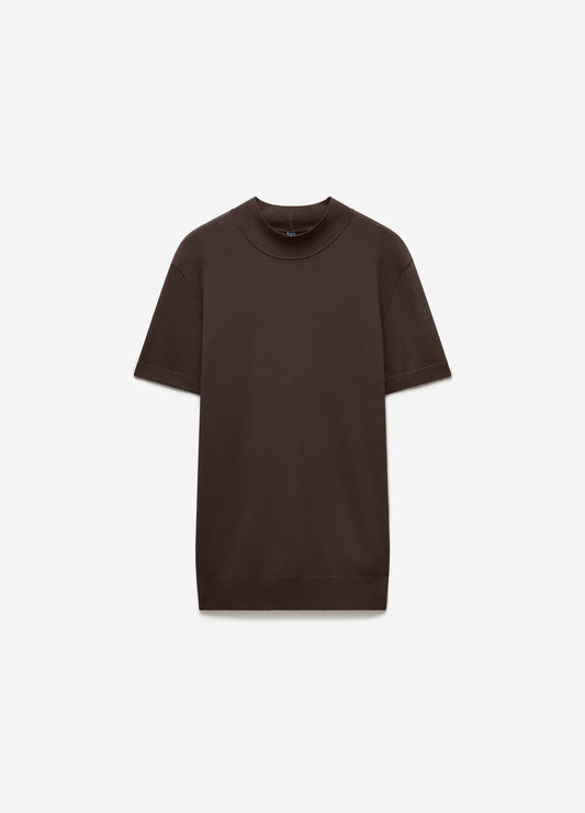 Slim Tech Knit T-shirt Bourbon