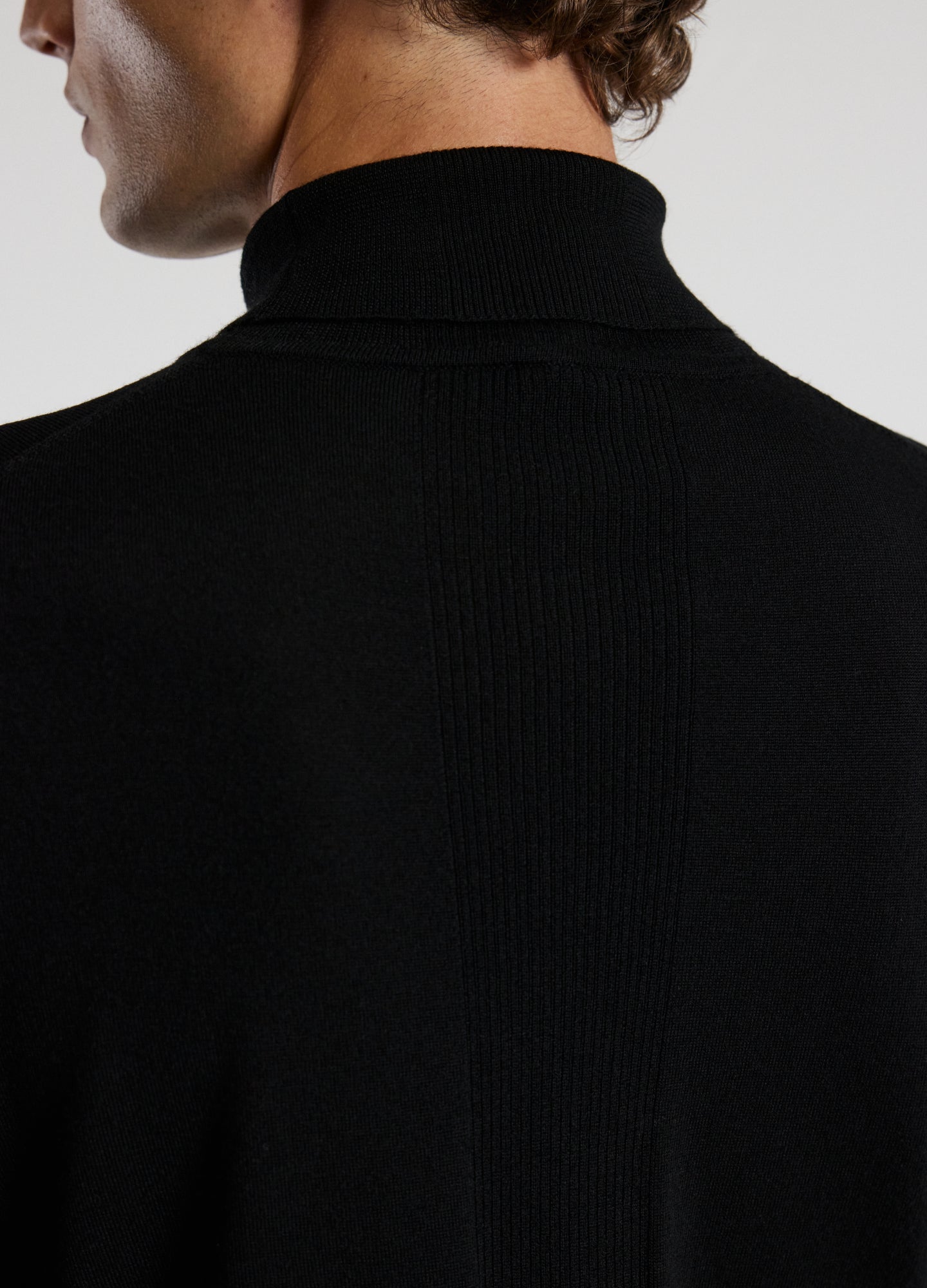 Roll Neck Merino Sweater Black