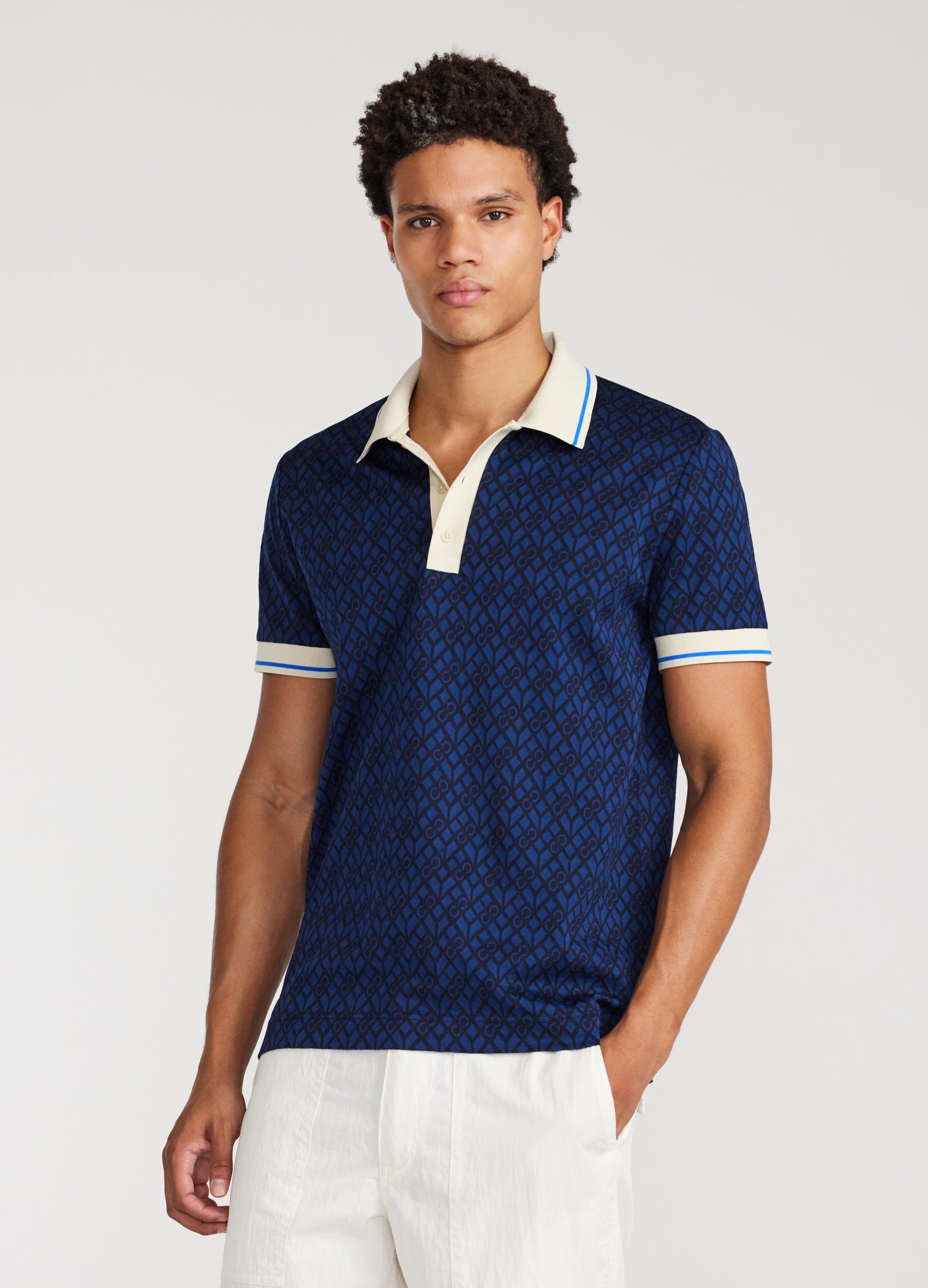 Monogram Jacquard Polo Blue