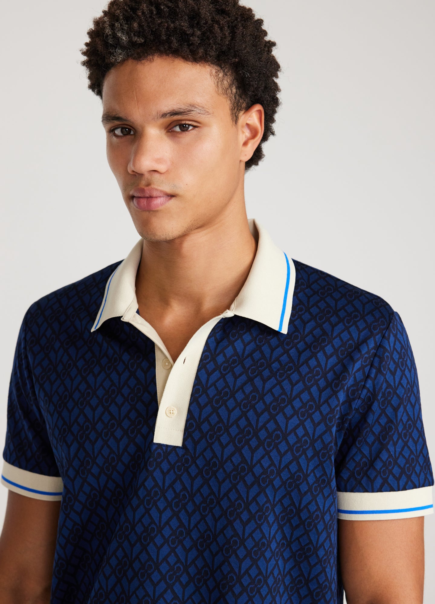 Monogram Jacquard Polo Blue