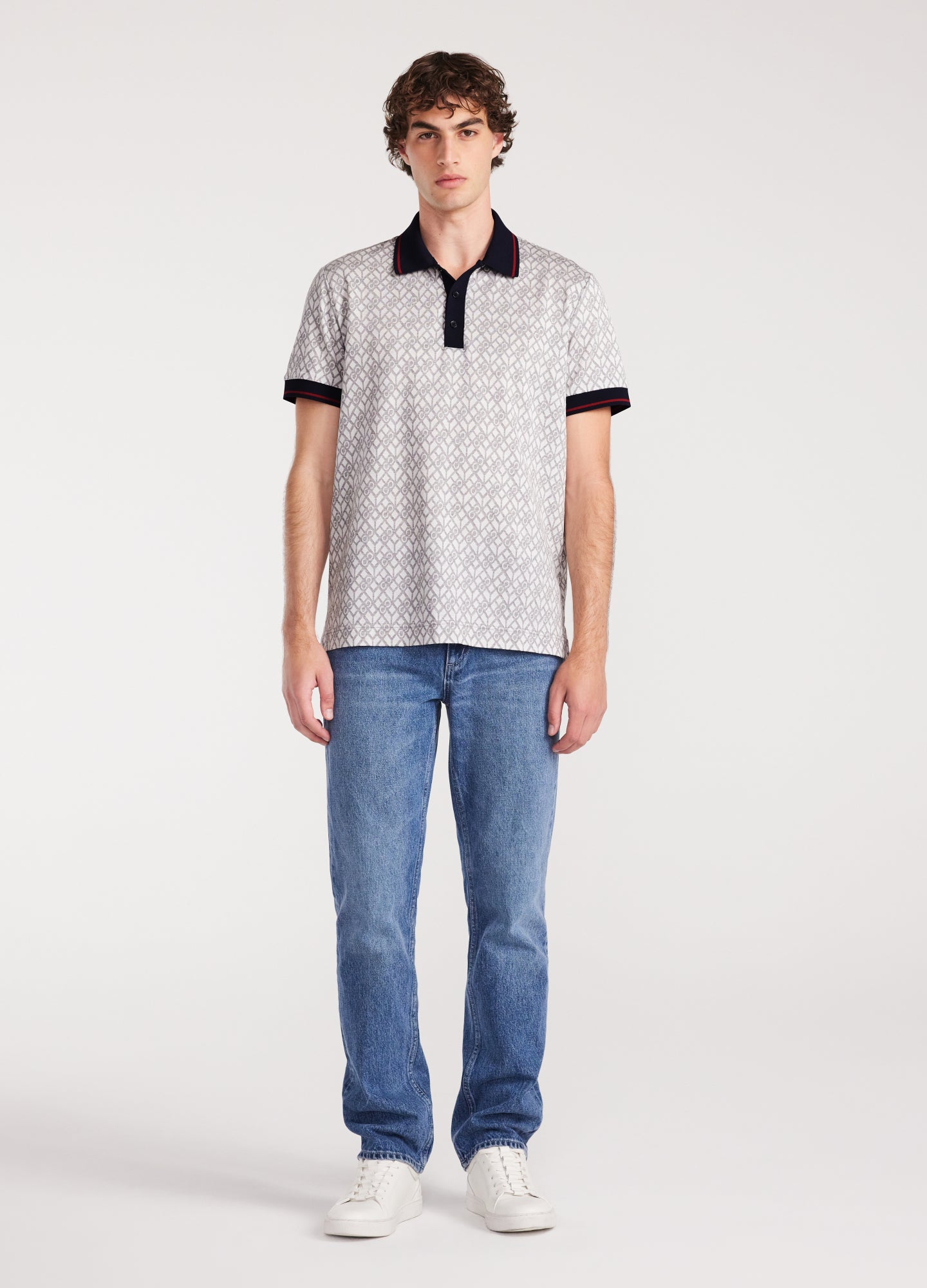 Monogram Jacquard Polo Silver