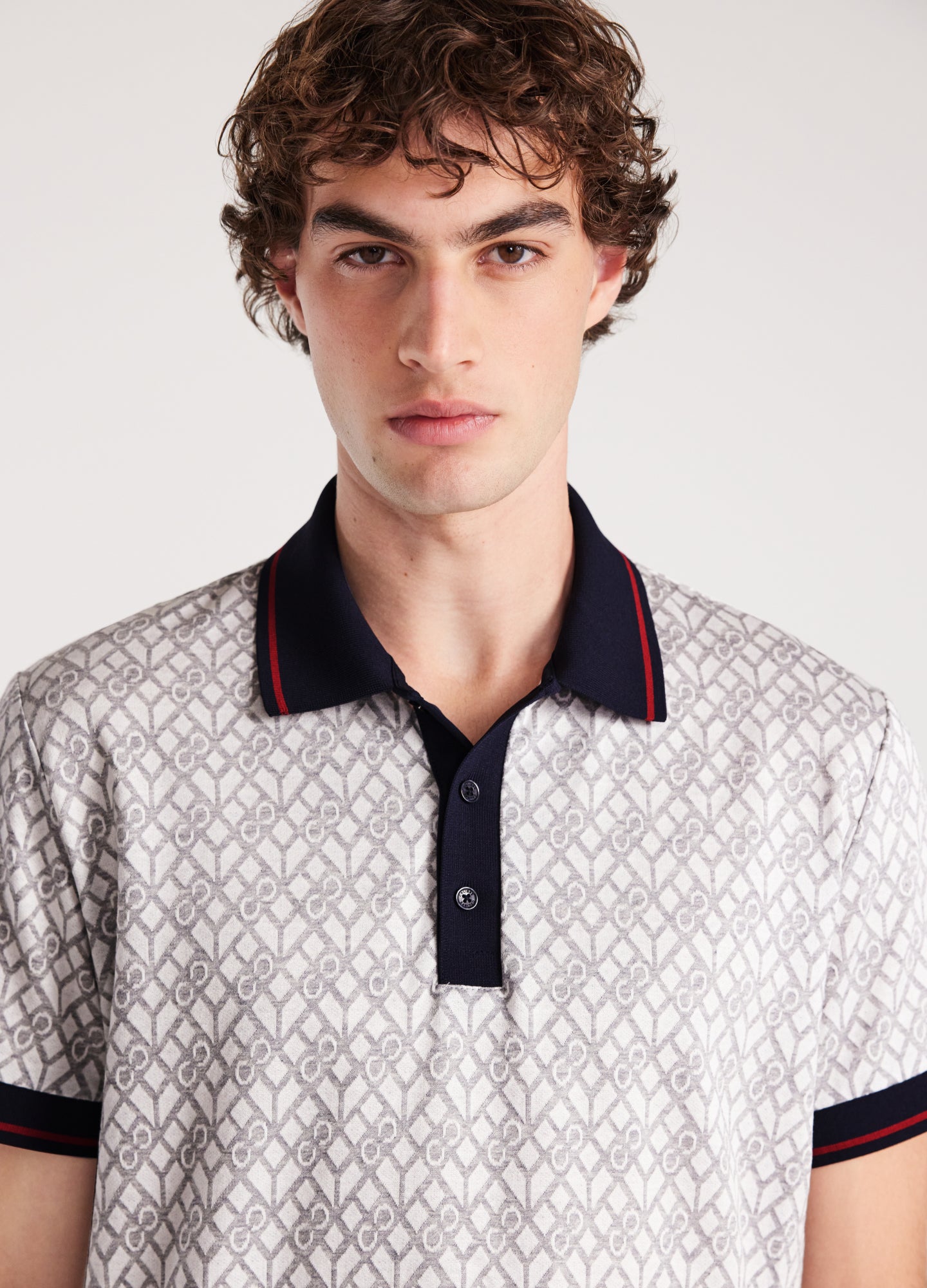 Monogram Jacquard Polo Silver