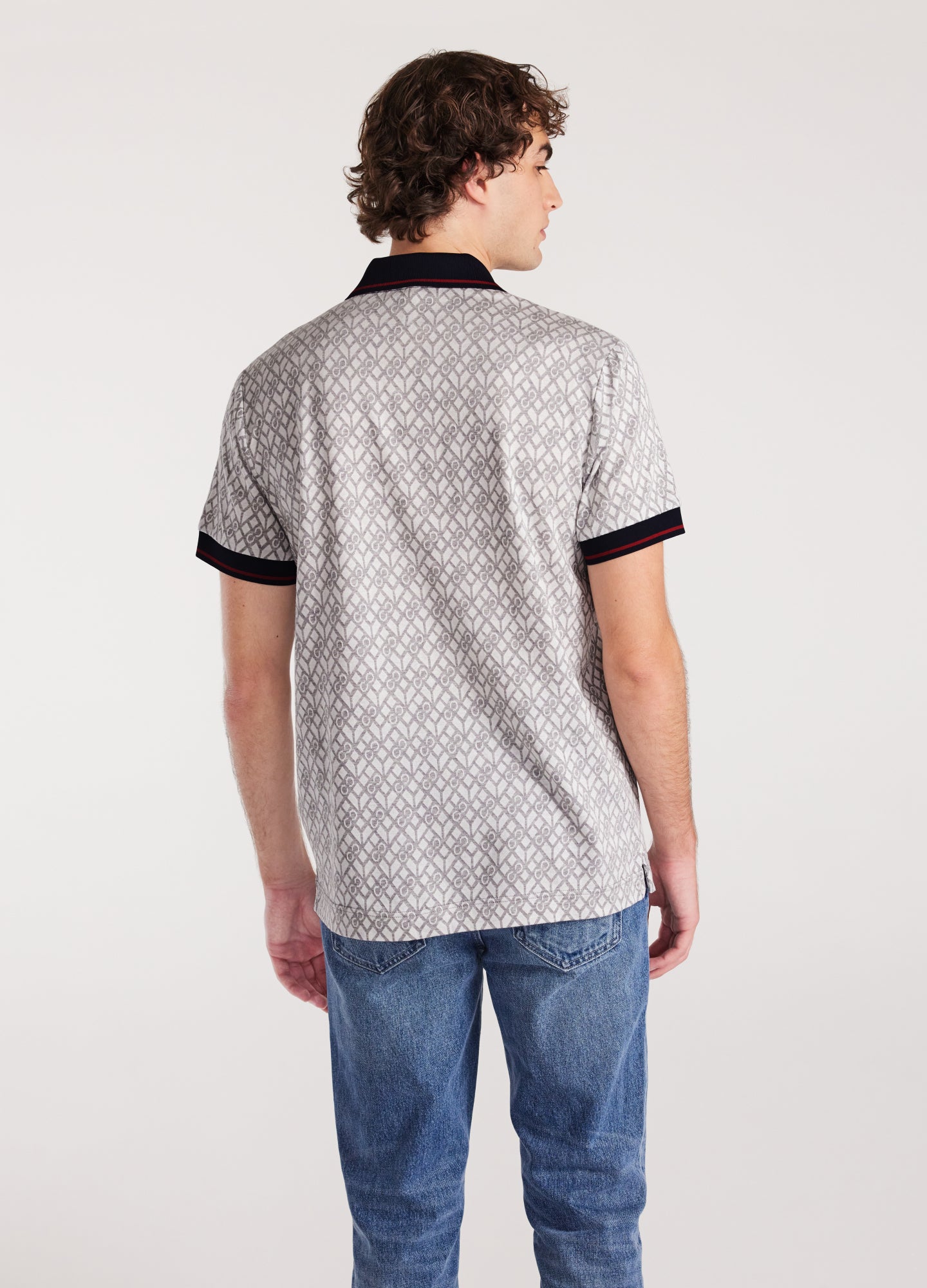 Monogram Jacquard Polo Silver