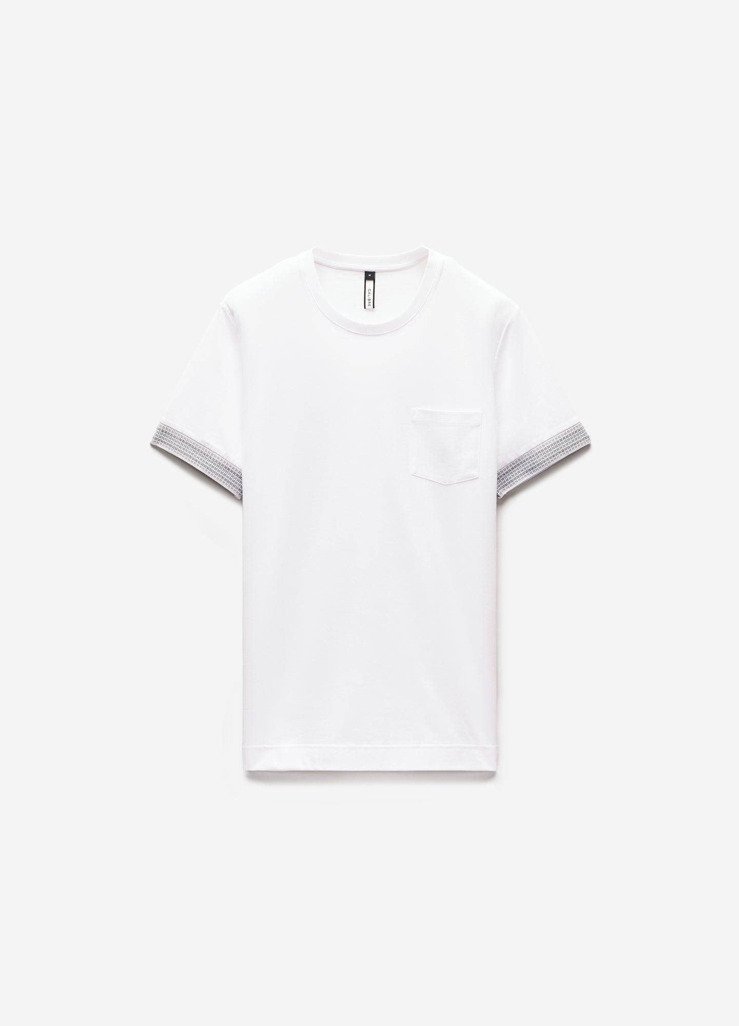 Stripe Jacquard Cuff T-shirt White
