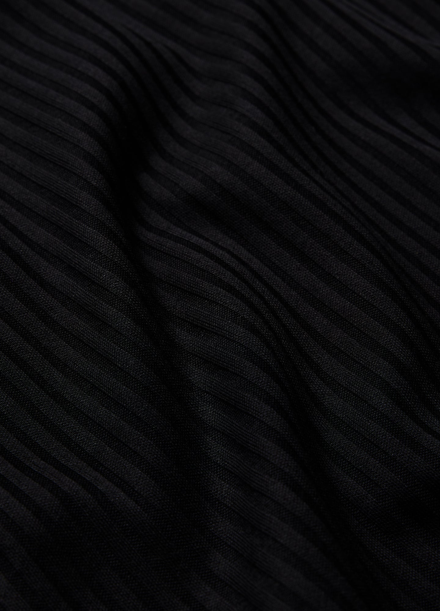 Ribbed Roll Neck Top Black