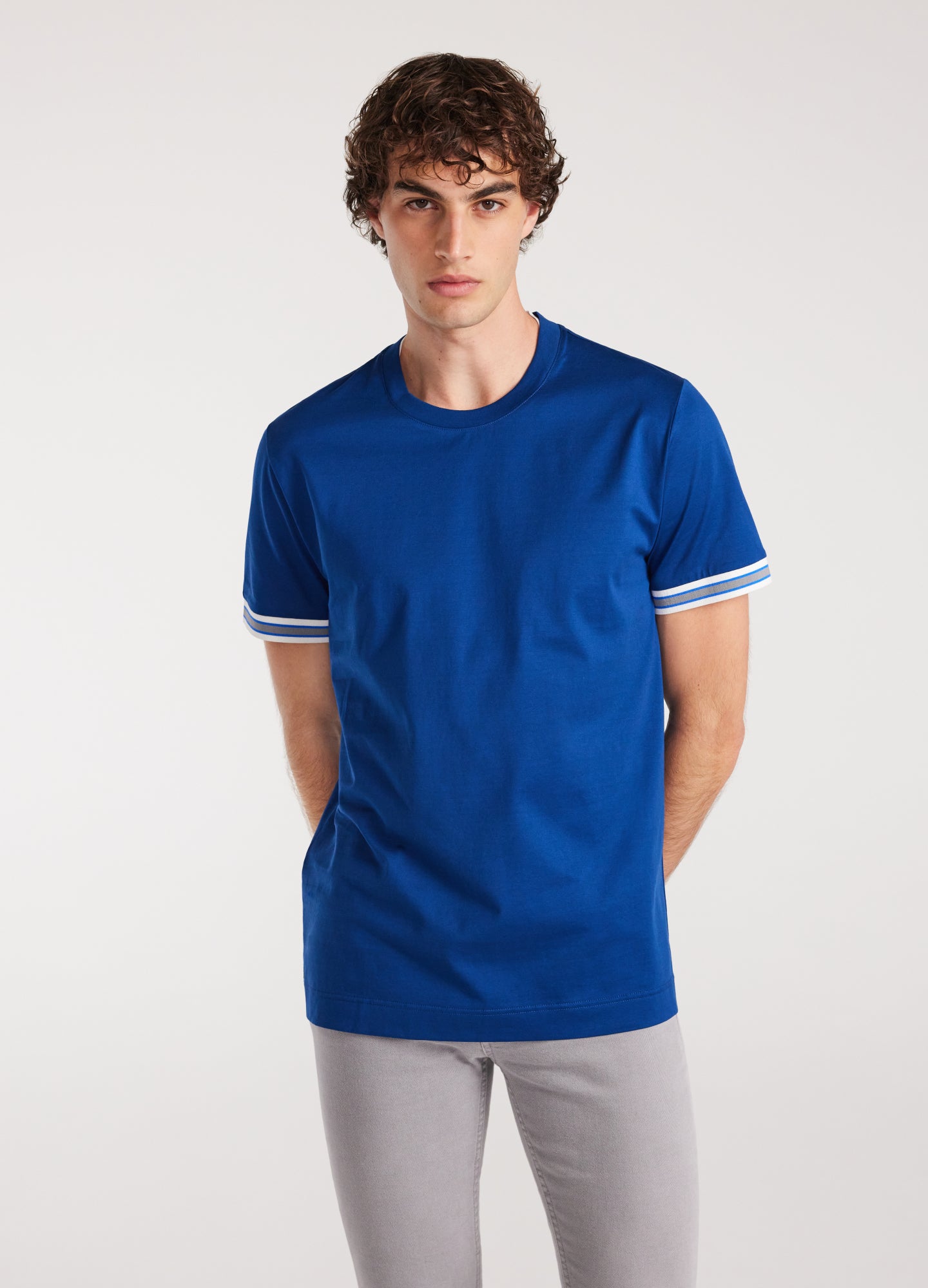 Concealed Trim T-Shirt Cerulean Blue