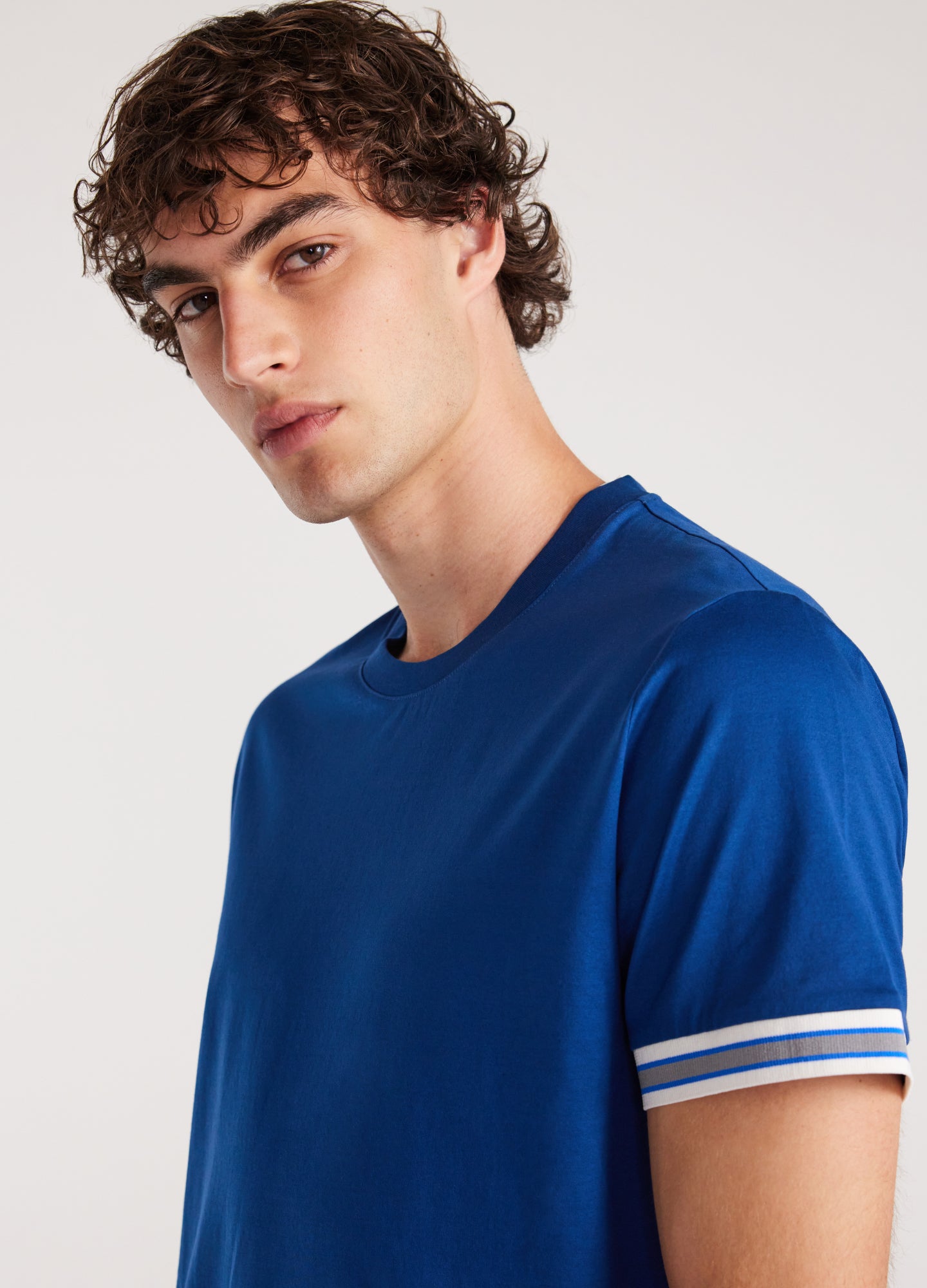 Concealed Trim T-Shirt Cerulean Blue