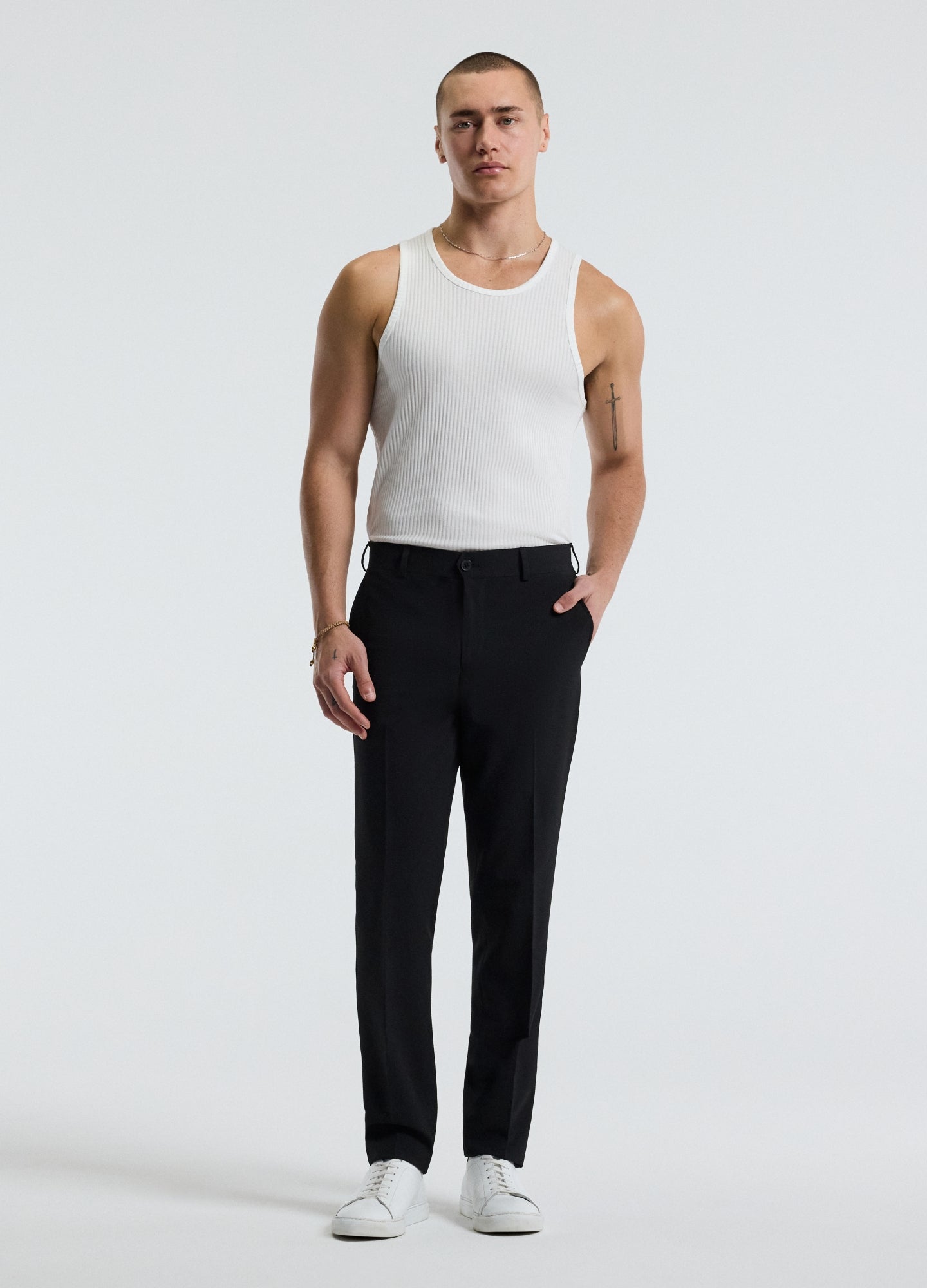 Ribbed Tank White