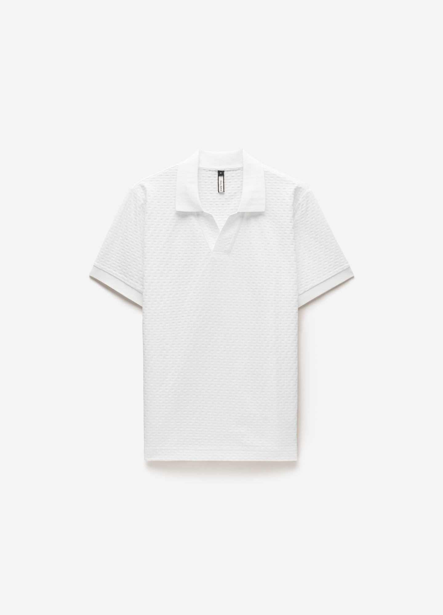 Textured Open Neck Polo Ivory