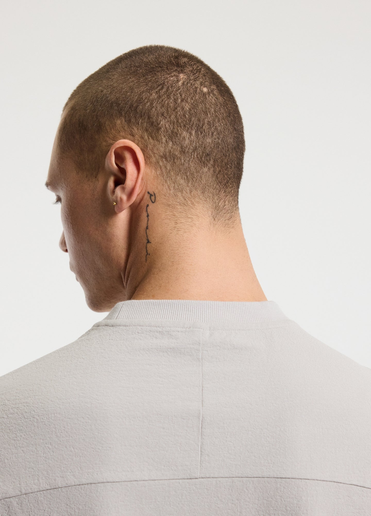 Loose Fit Crepe T-shirt Light Grey