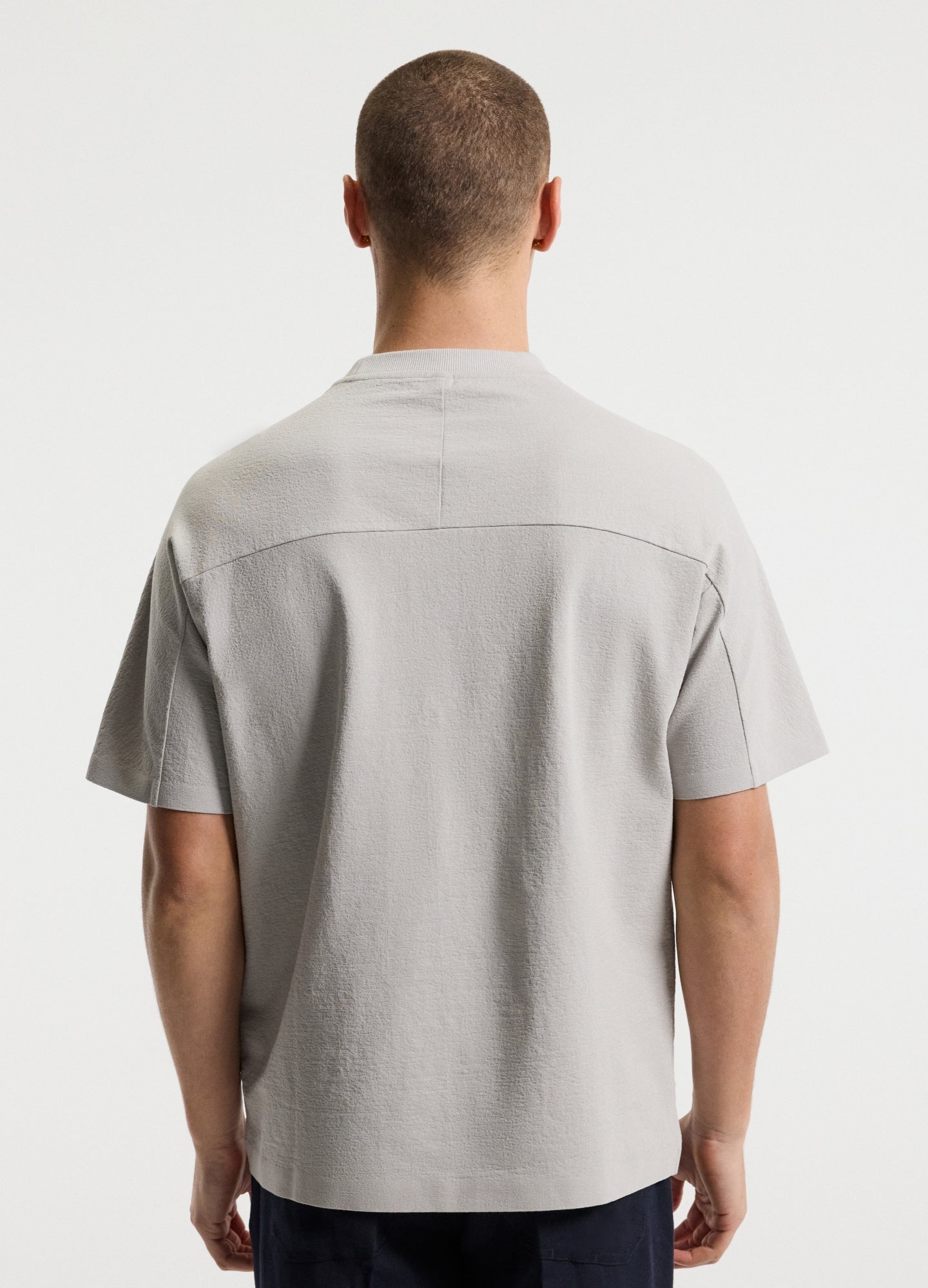 Loose Fit Crepe T-shirt Light Grey