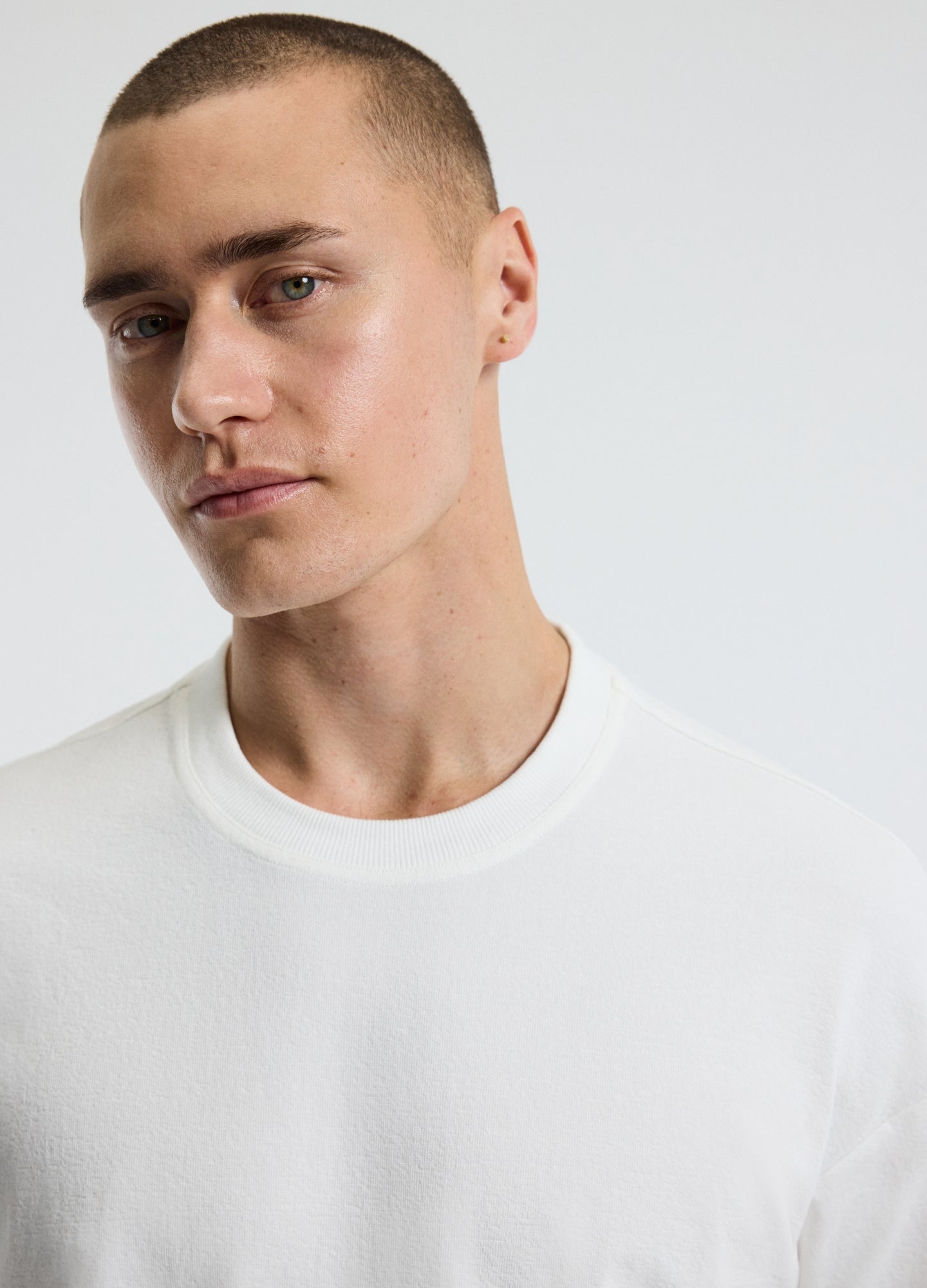 Loose Fit Crepe T-shirt White