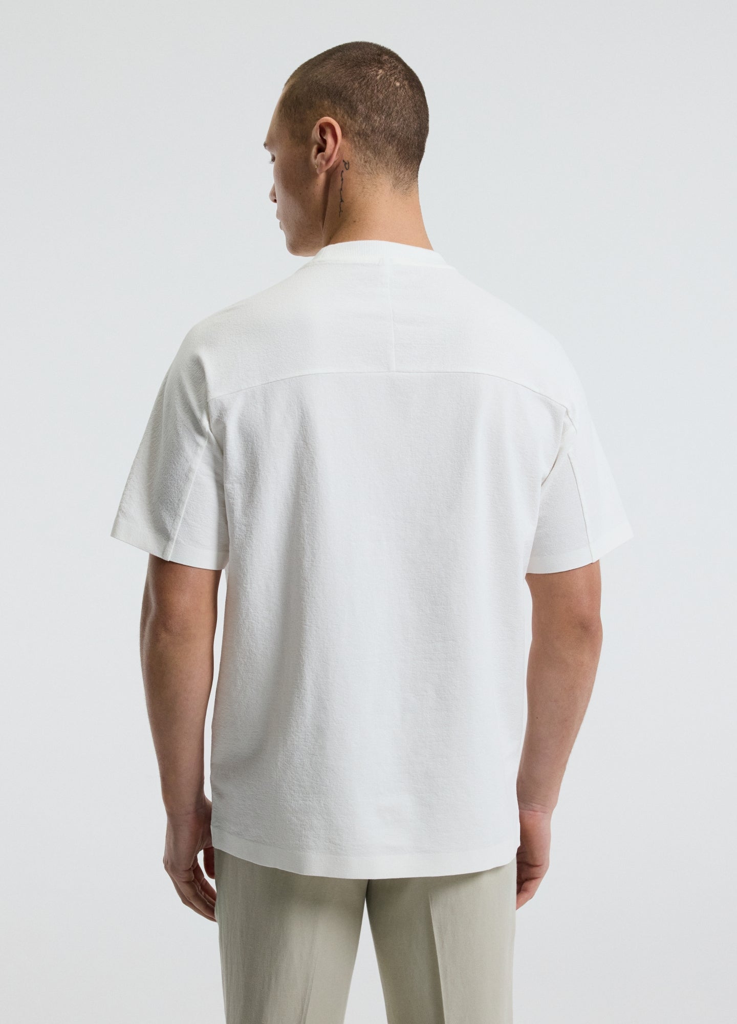 Loose Fit Crepe T-shirt White