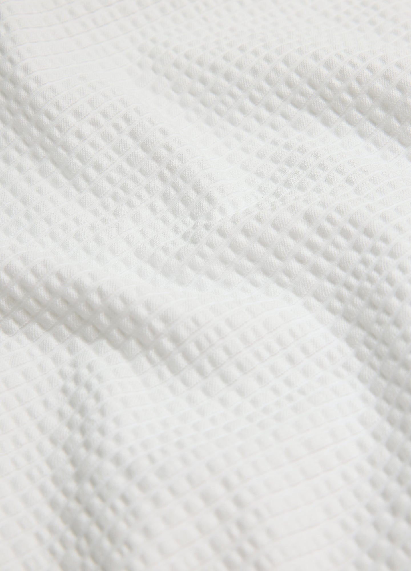 Open Neck Seersucker Polo Off White