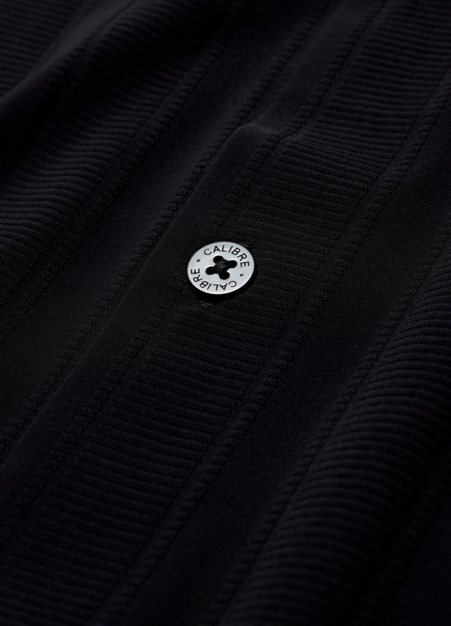 Self Stripe Cuban Collar Shirt Black