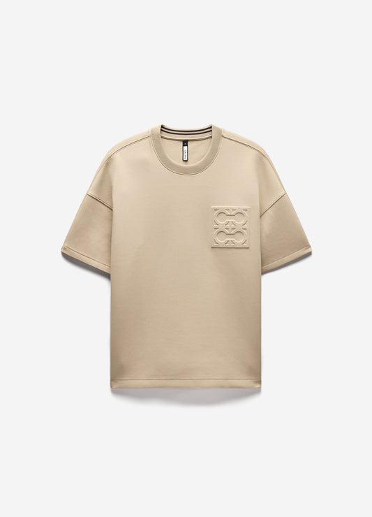 Embossed Logo Short Sleeve Sweat Top Dune