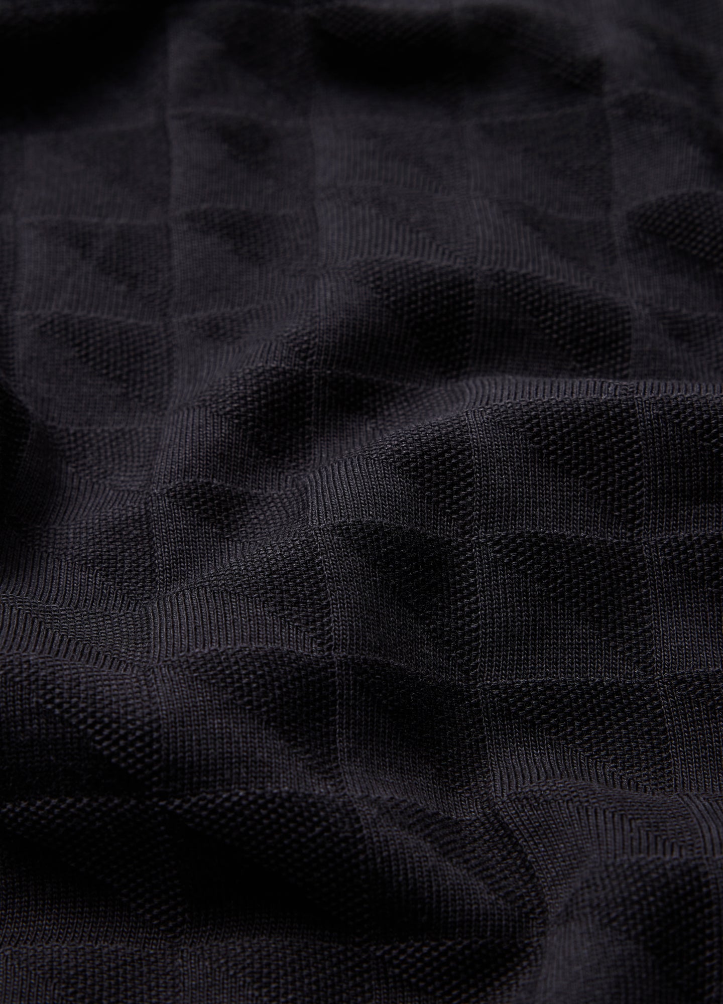 Stripe Trim Jacquard T-shirt Black