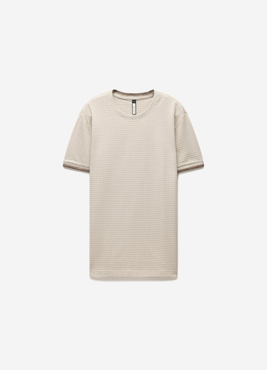 Ombre Cuff Jacquard T-shirt Natural