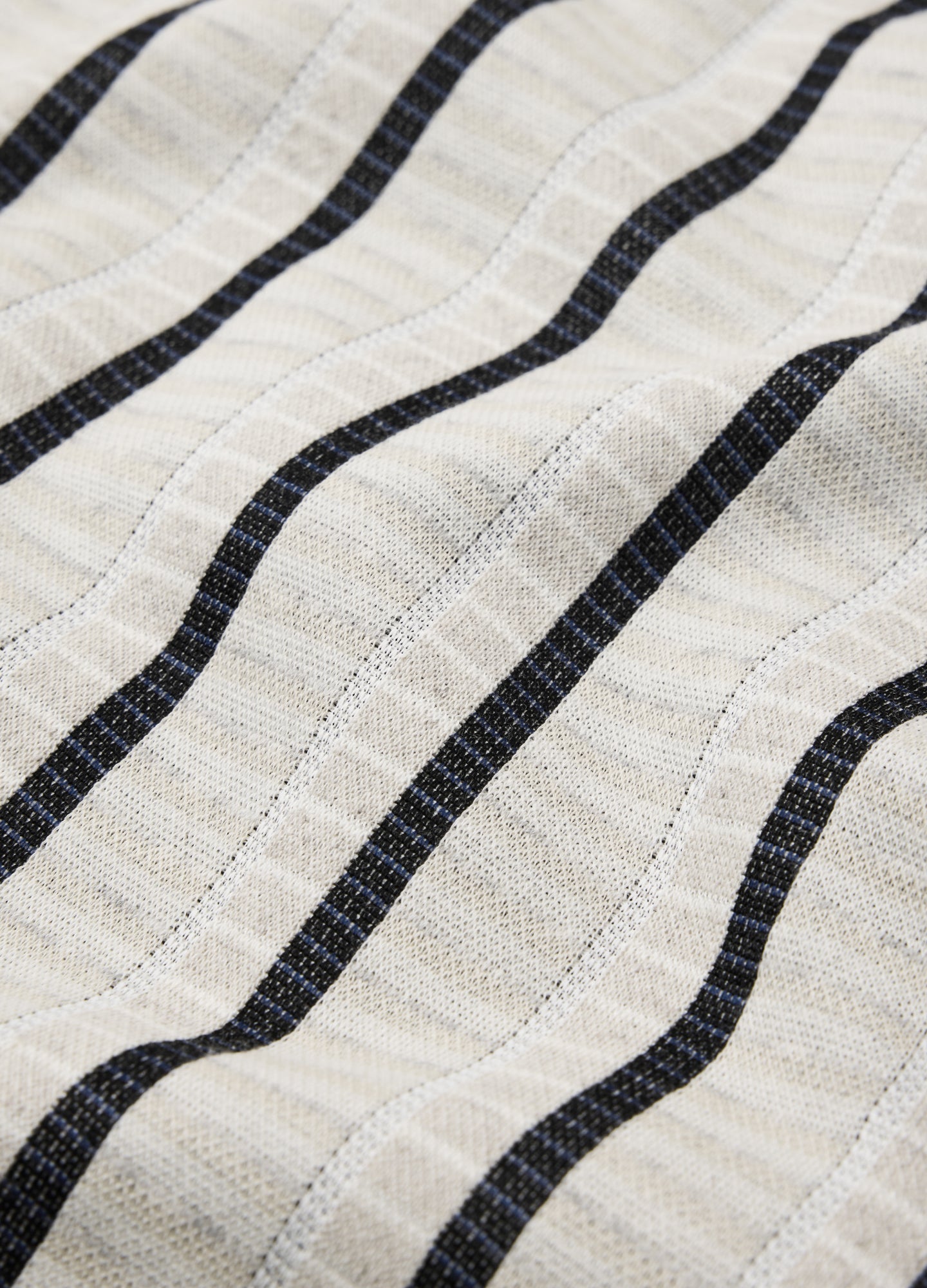 Loose Fit Stripe Cuban Collar Polo Sand