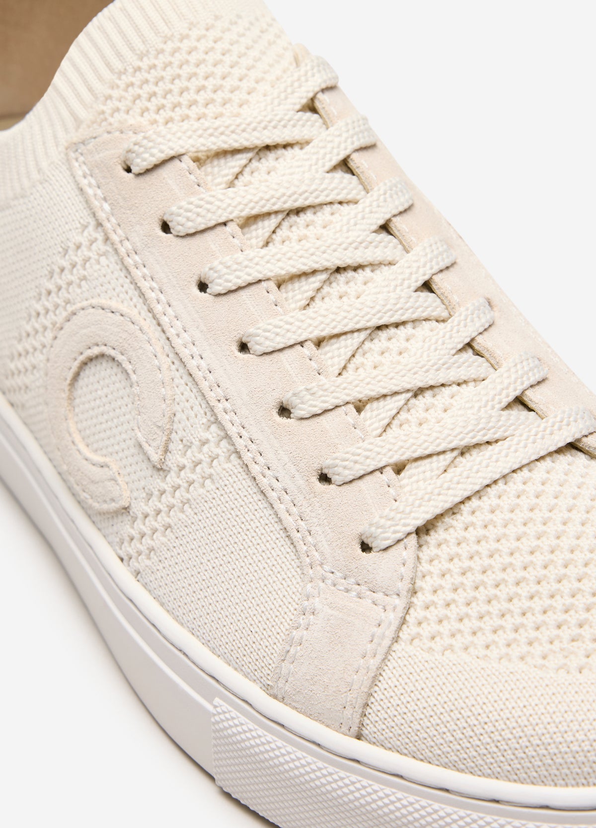 Knit Monogram Sneaker Cream