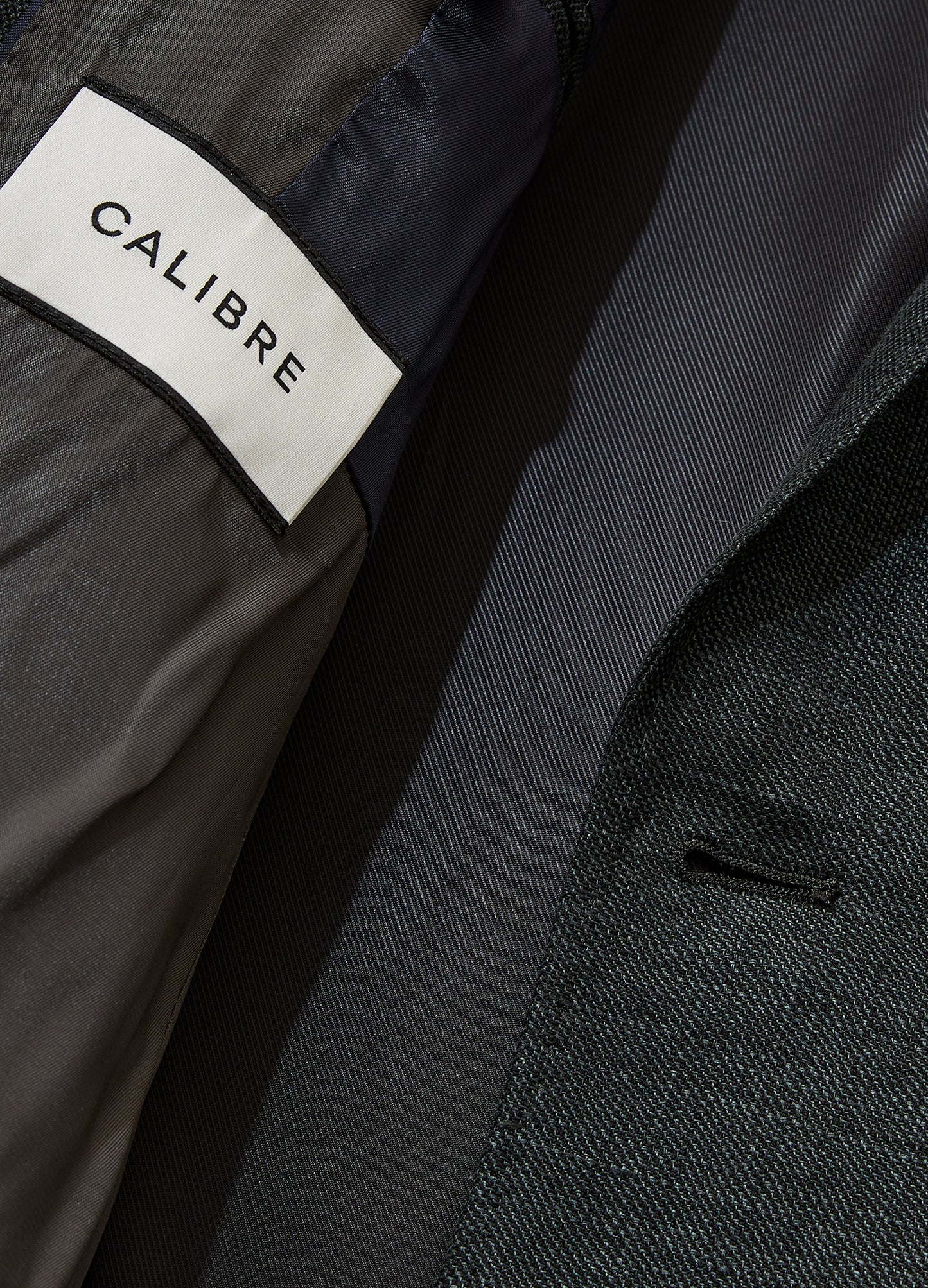 Textured Linen Wool Blazer Dark Khaki