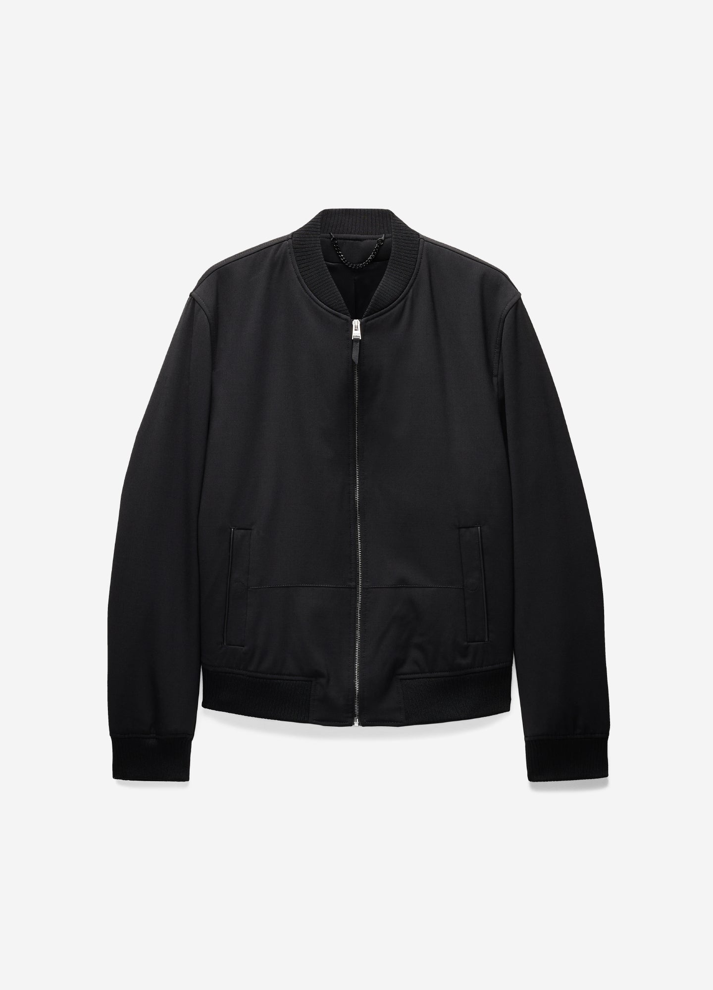 Padded Tech Wool Bomber Jacket Black - Main Image