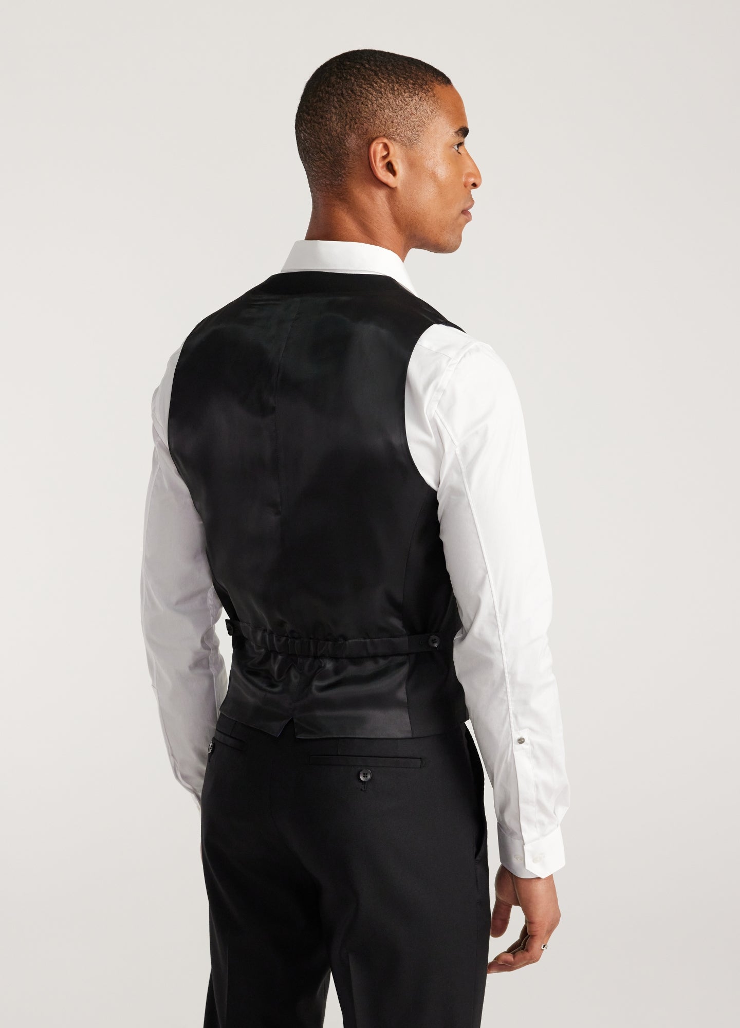 Wool Twill Waistcoat Black