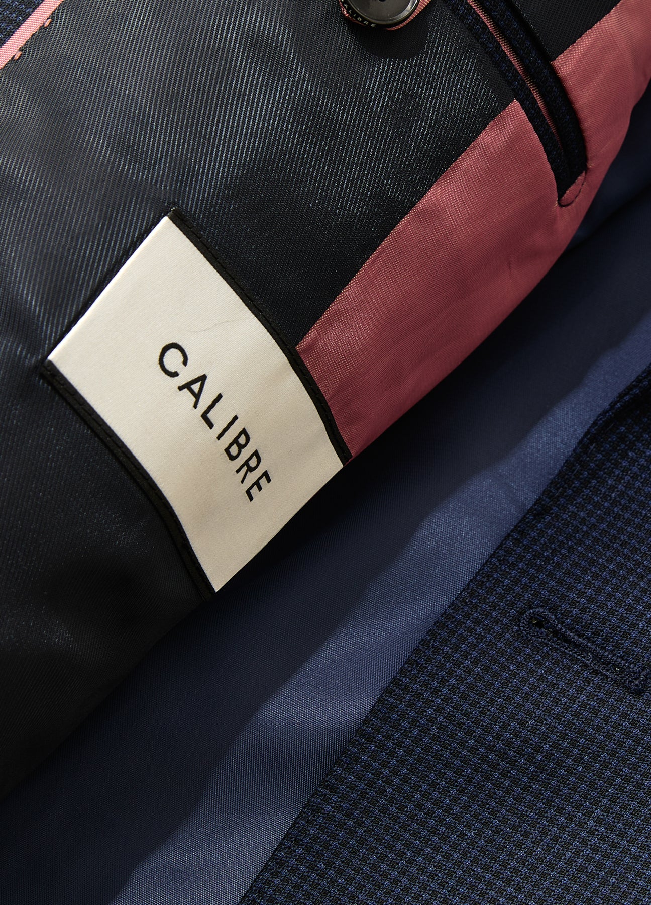 Tonal Basketweave Suit Jacket Navy Combo