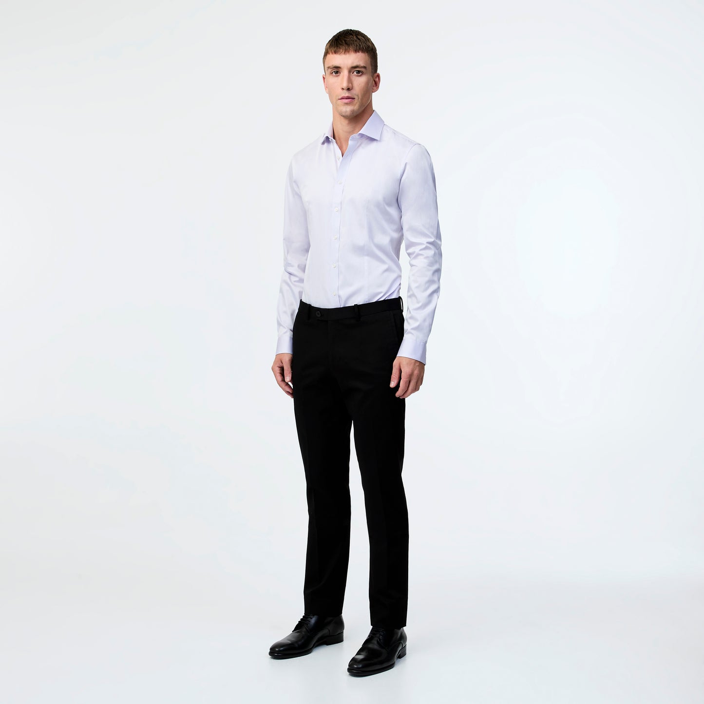 Tailored Fit Cotton Sateen Shirt Lilac