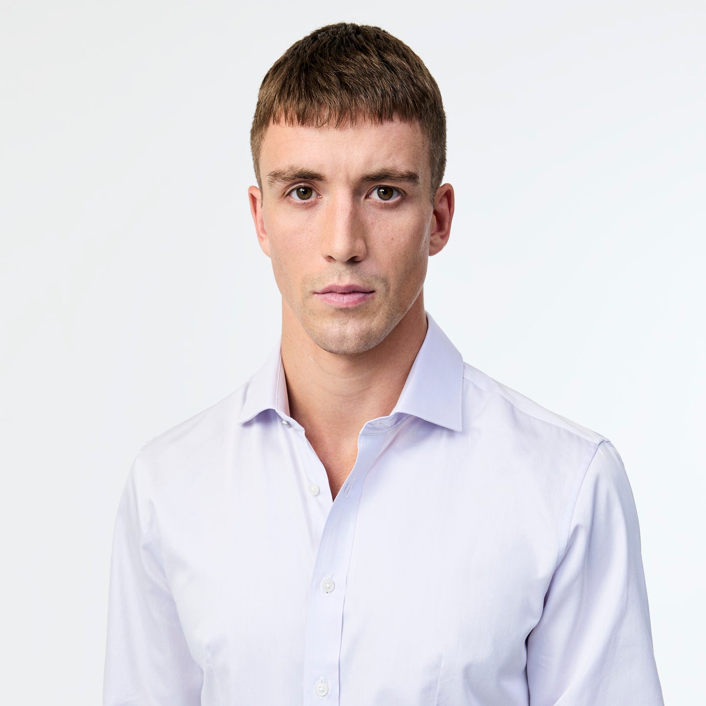 Tailored Fit Cotton Sateen Shirt Lilac