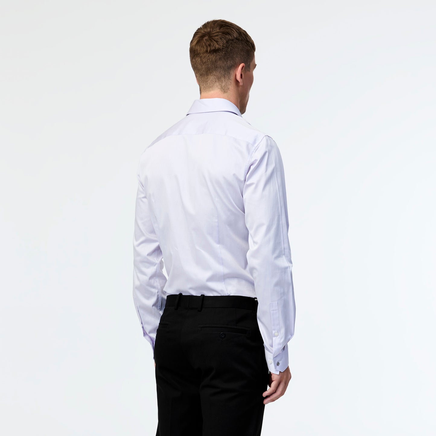 Tailored Fit Cotton Sateen Shirt Lilac