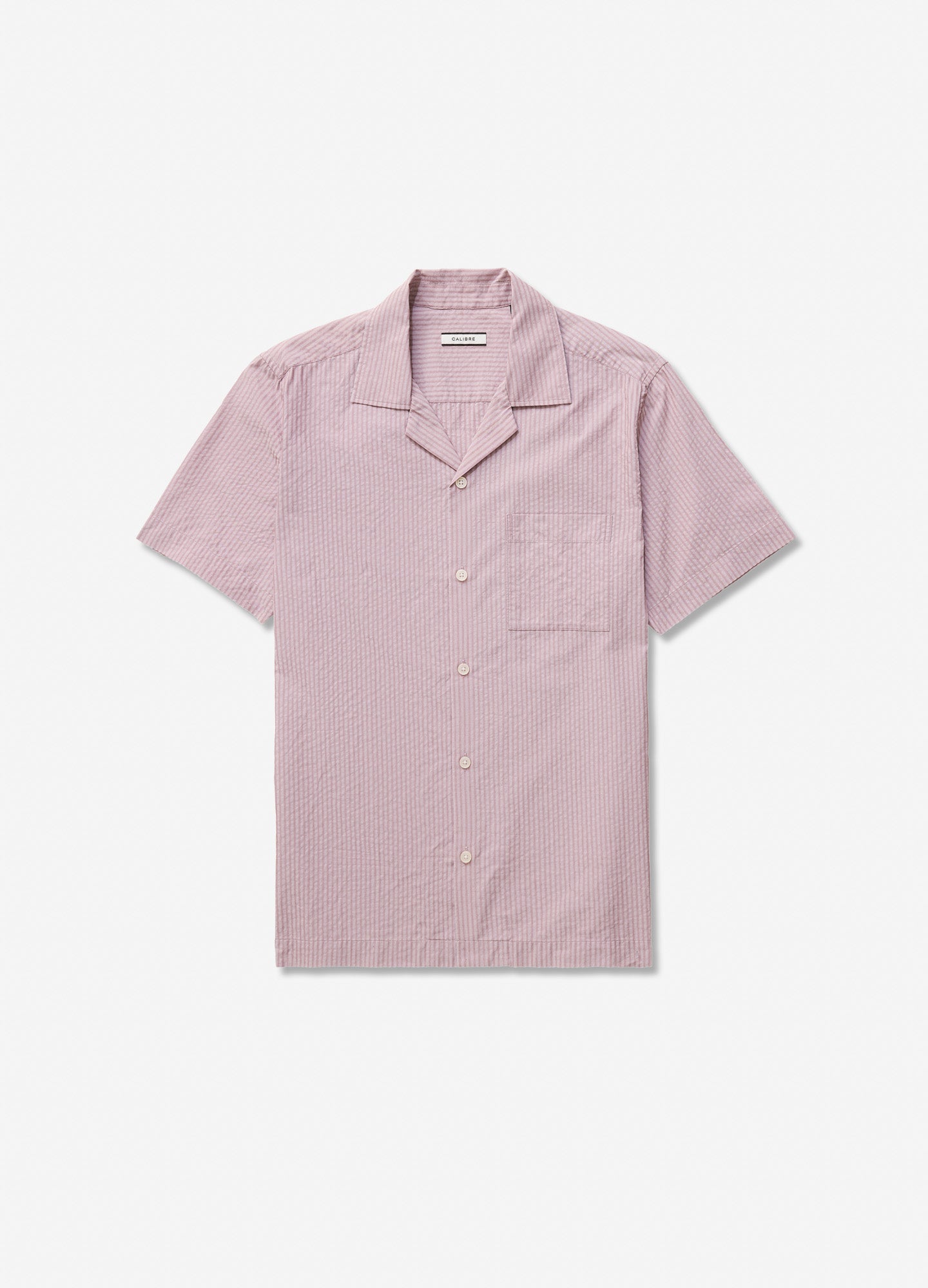 Tech Cotton Seersucker Short Sleeve Shirt Mauve Dusk