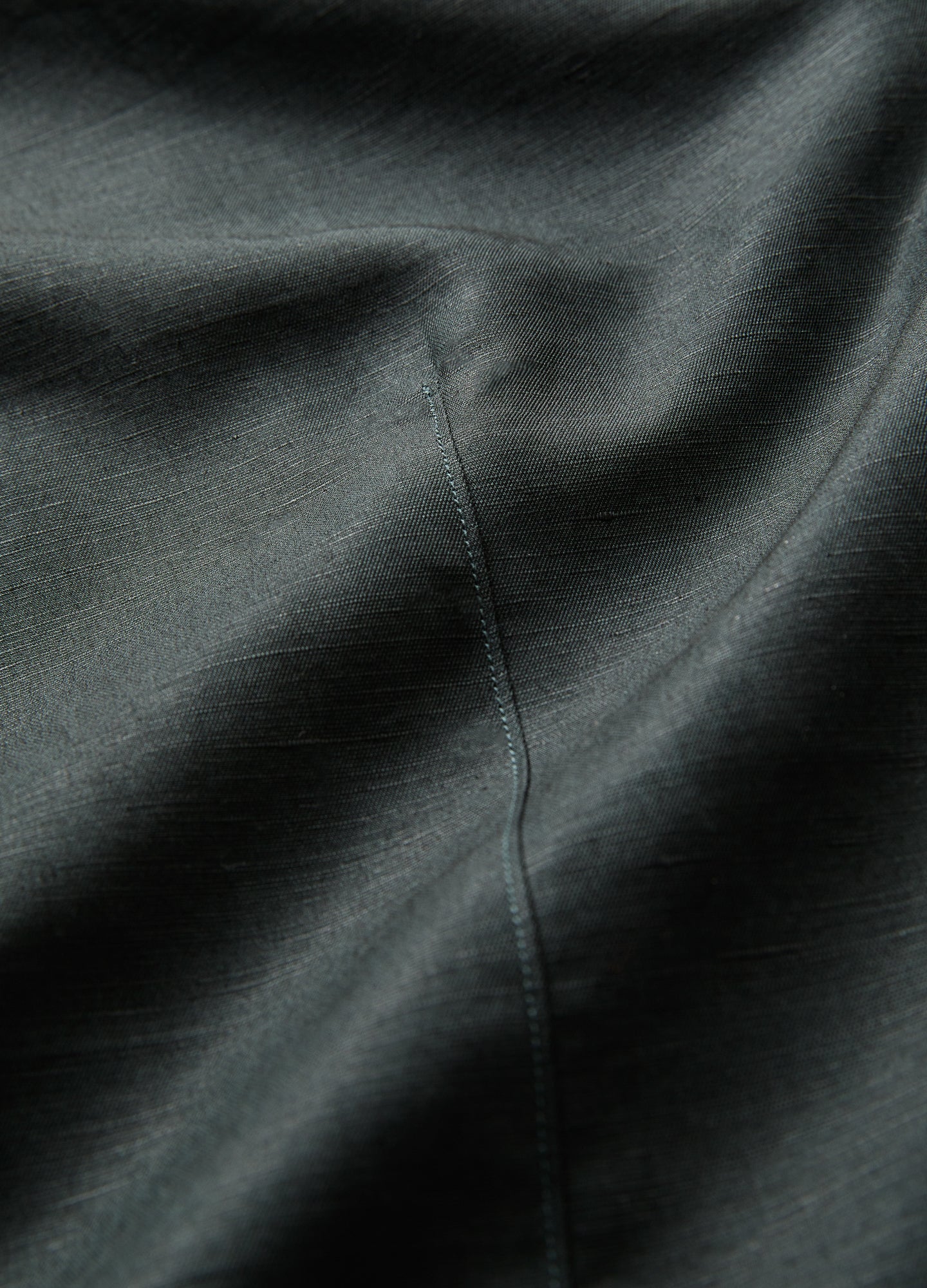 Cotton Linen Shirt Dark Green
