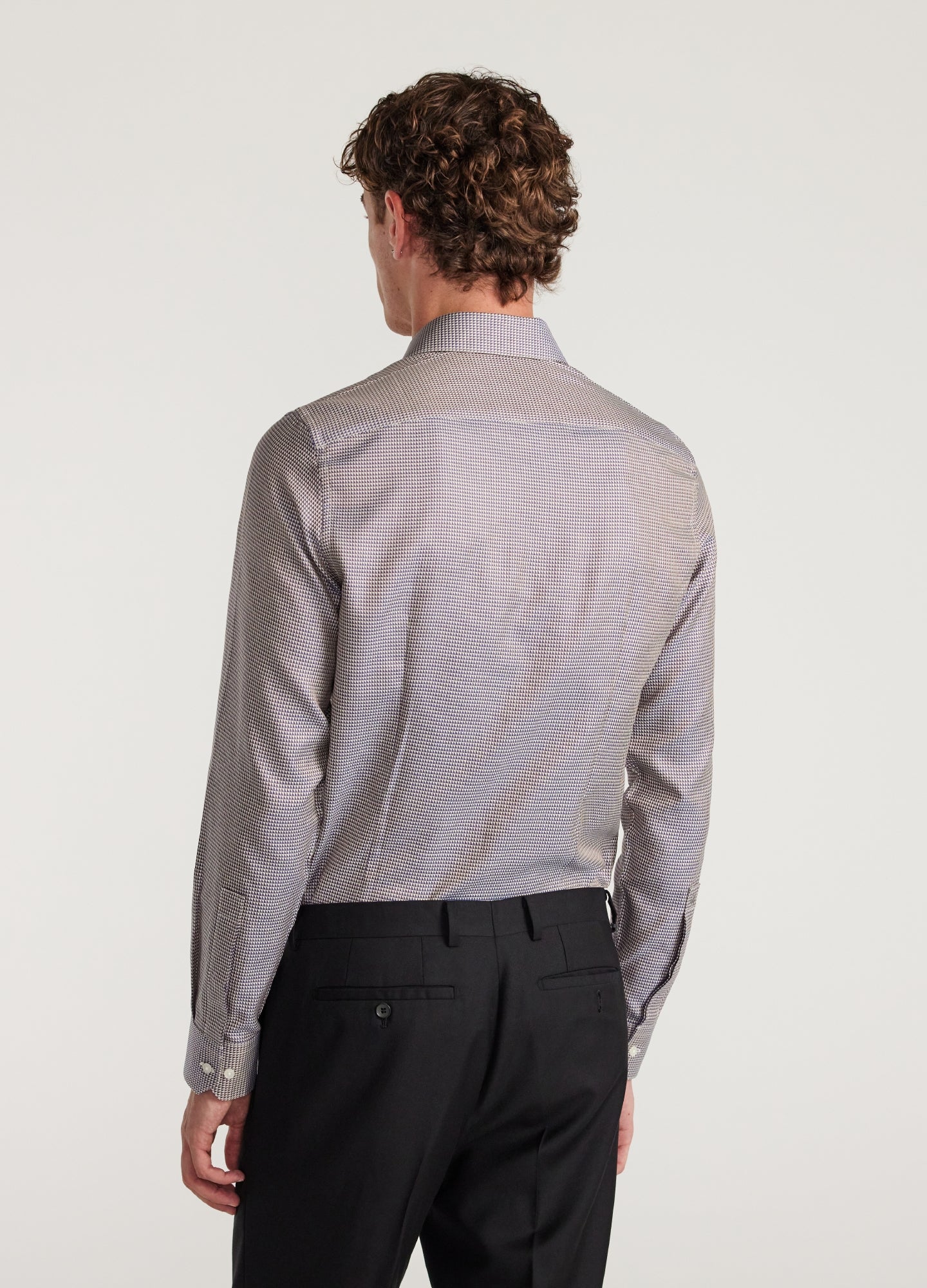 Tri Tone Jacquard Shirt Blue