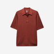 Relaxed Textured Knit Polo Rust