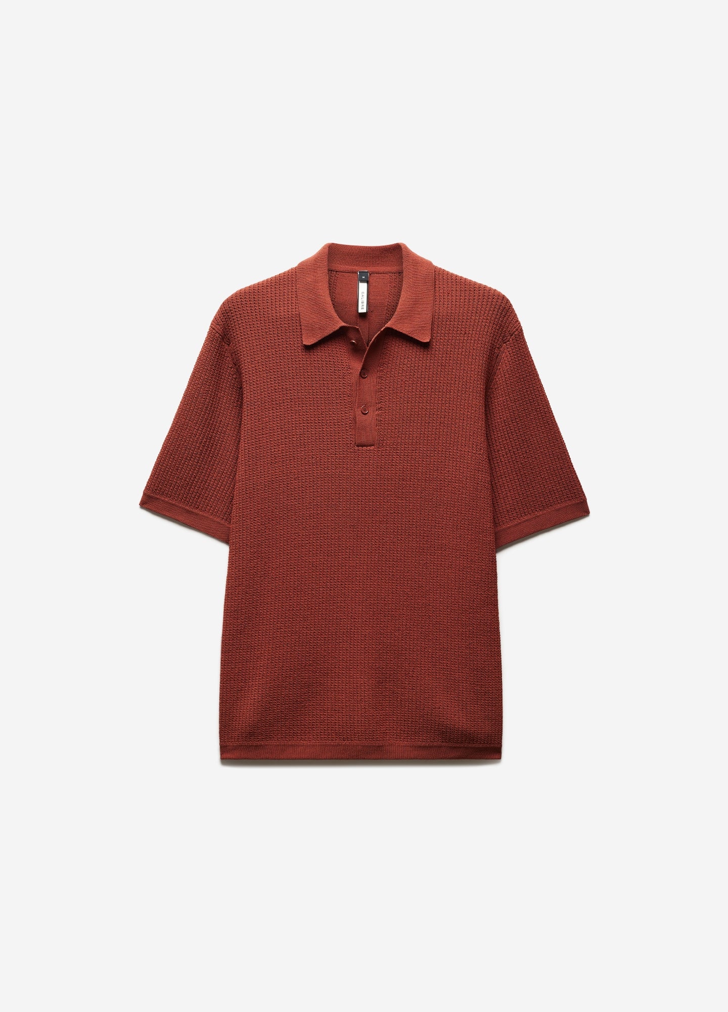Relaxed Textured Knit Polo Rust