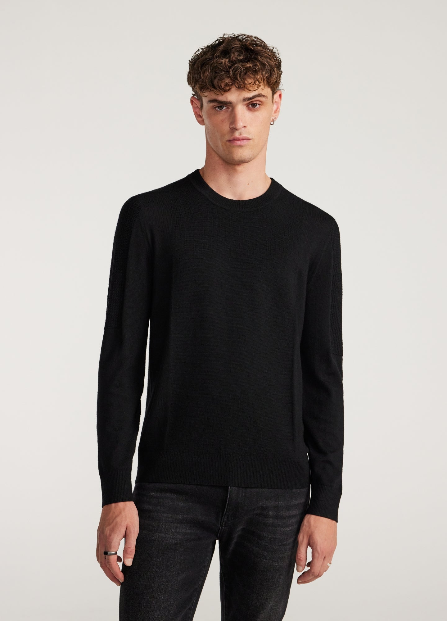 Panelled Merino Sweater Black