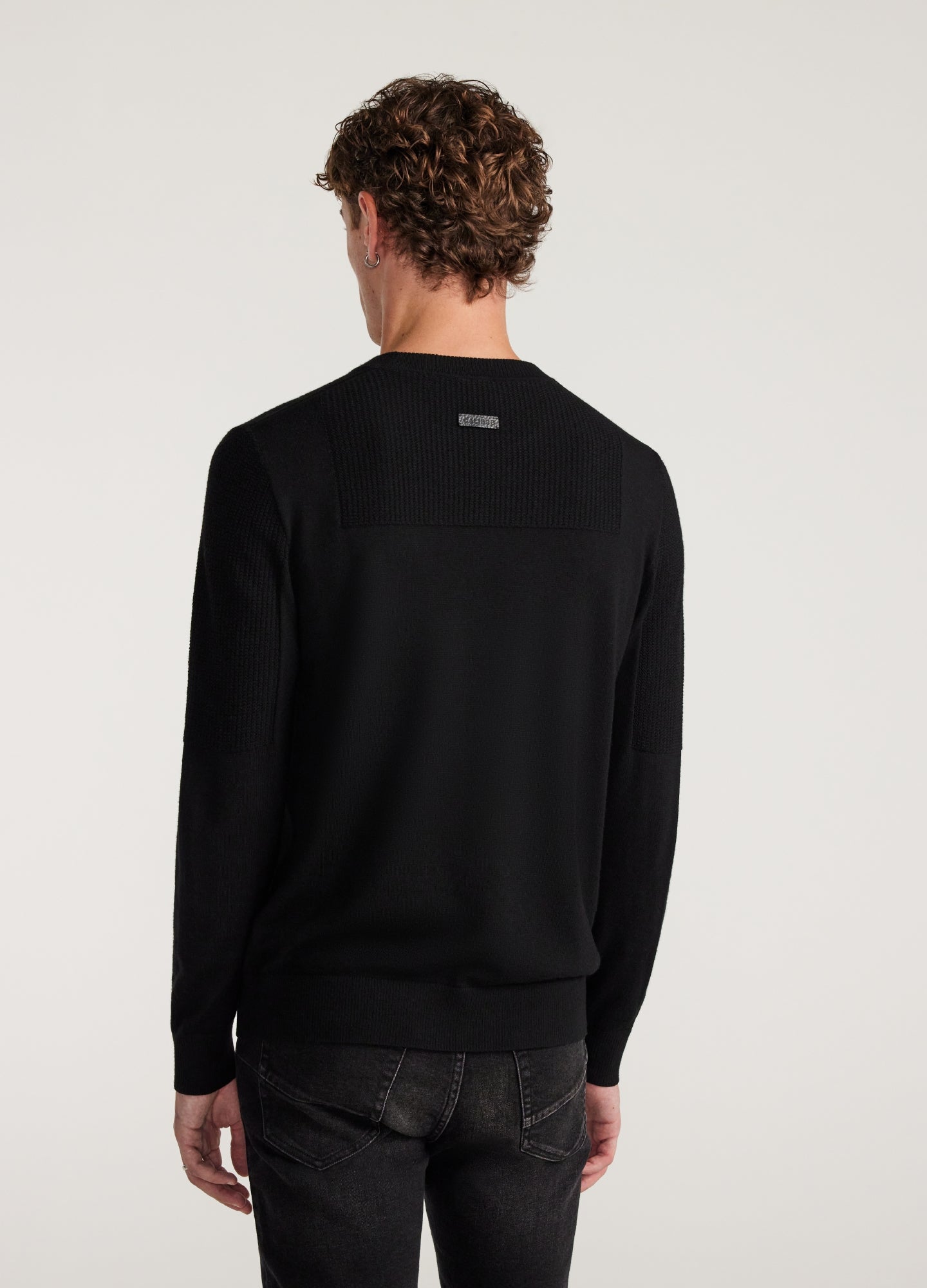 Panelled Merino Sweater Black